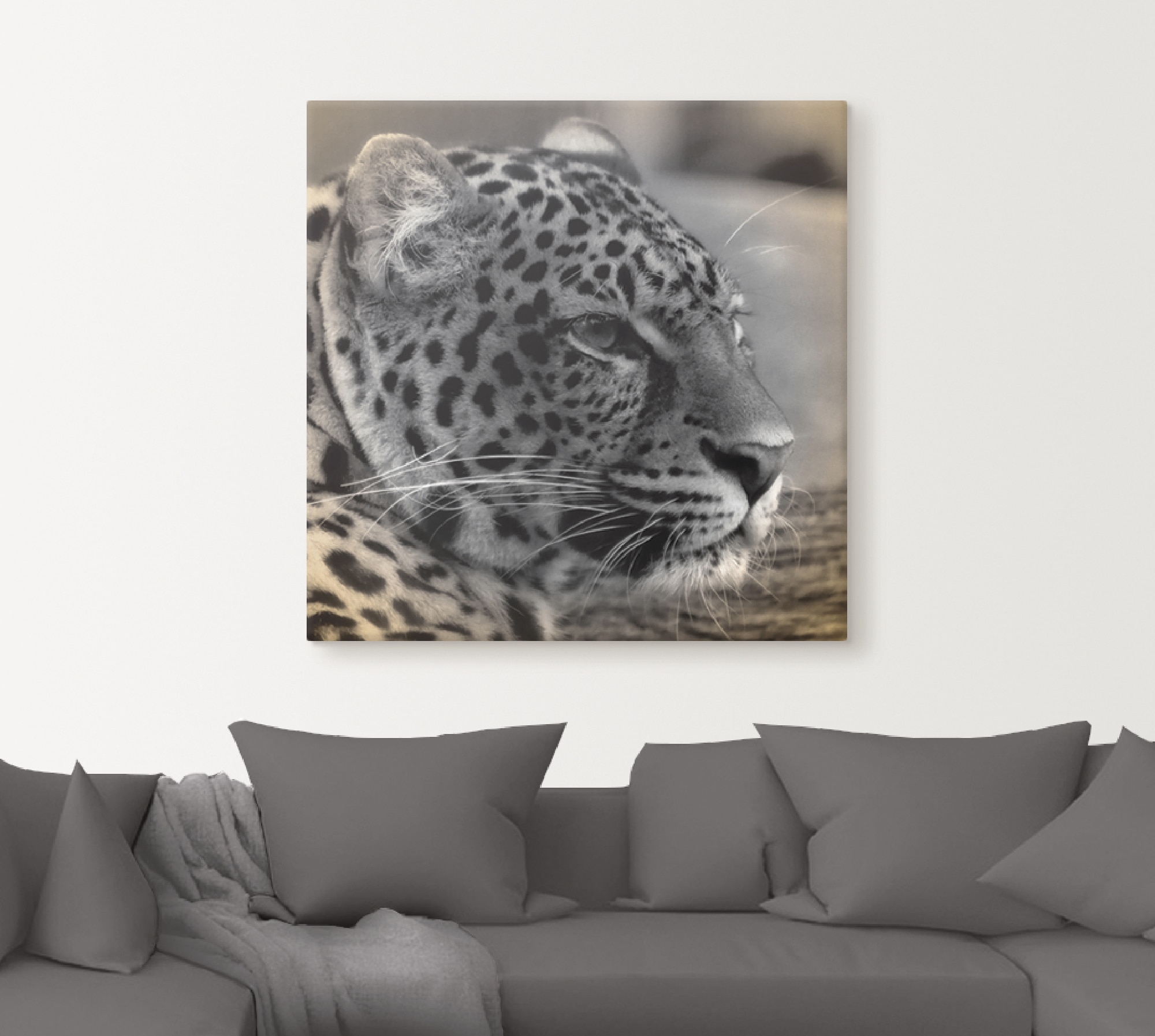 Artland Leinwandbild »Leopard Profil«, Wildtiere, (1 St.), auf Keilrahmen gespannt