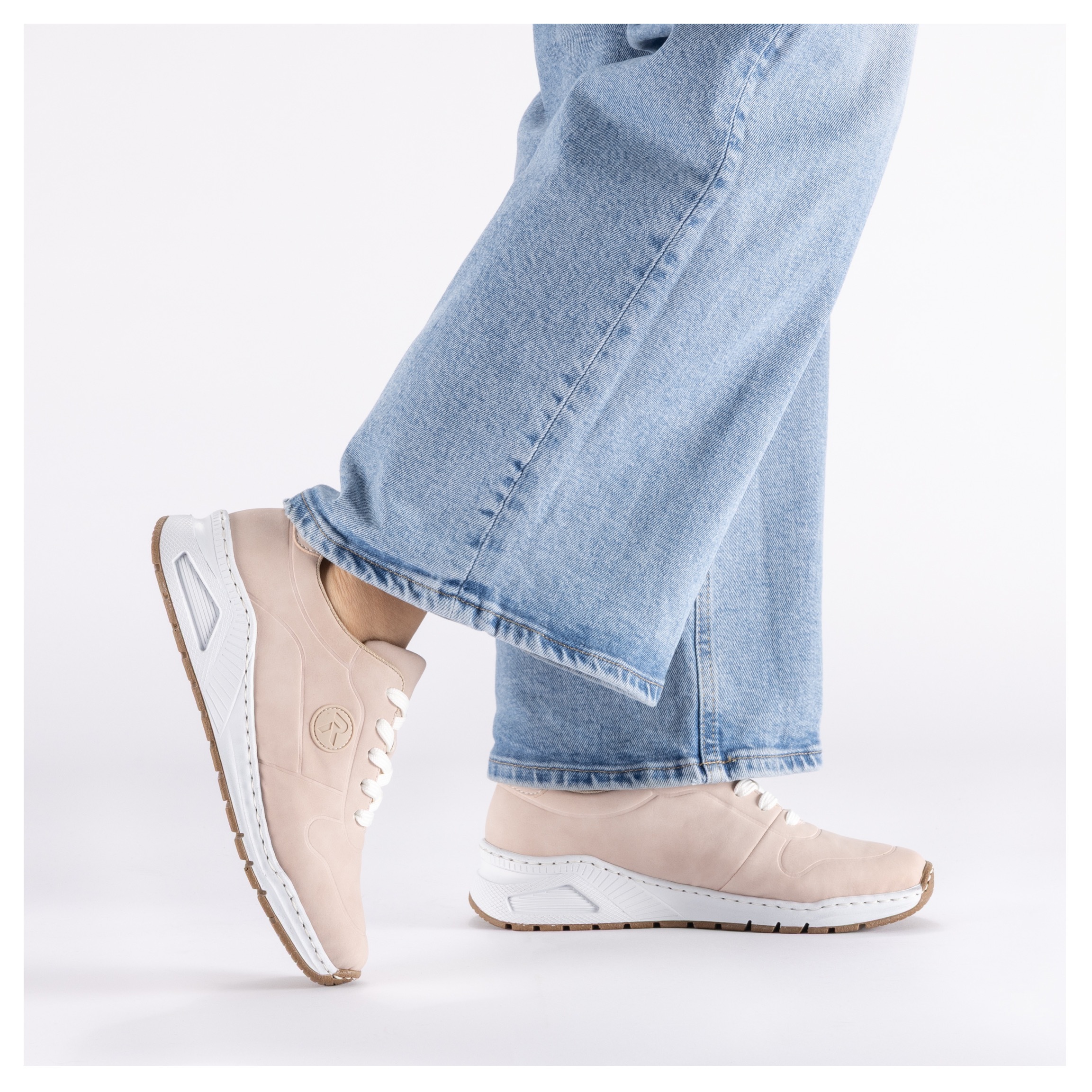 Sneaker RIEKER, Damen, Gr. 40, rosé, Nubuklederimitat, unifarben, Schuhe Sneaker, mit MemoSoft-Innensohle, Freizeitschuh, Halbschuh, Schnürschuh 3
