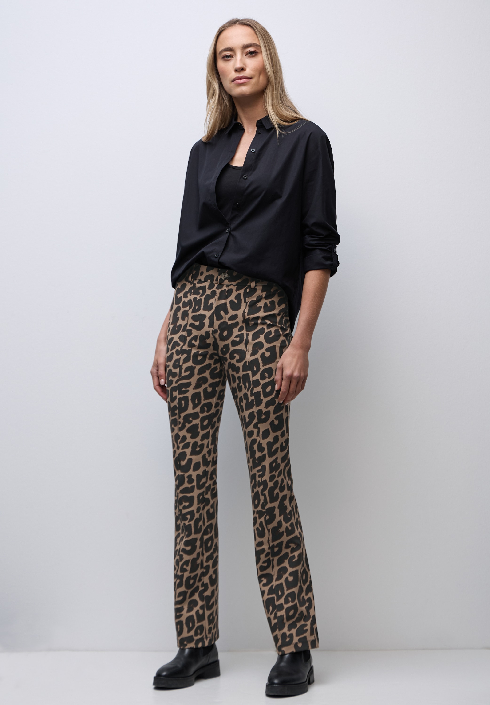 STREET ONE Bootcuthose  mit Leo-Muster