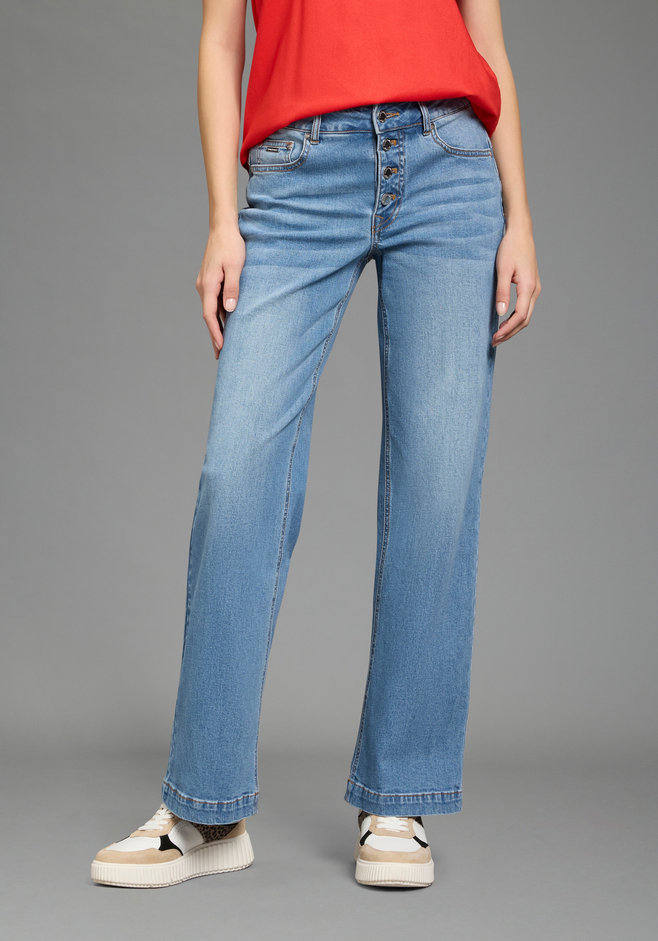 Bruno Banani Weite Jeans mit Elasthan-Anteil, aus Baumwollmaterial günstig online kaufen