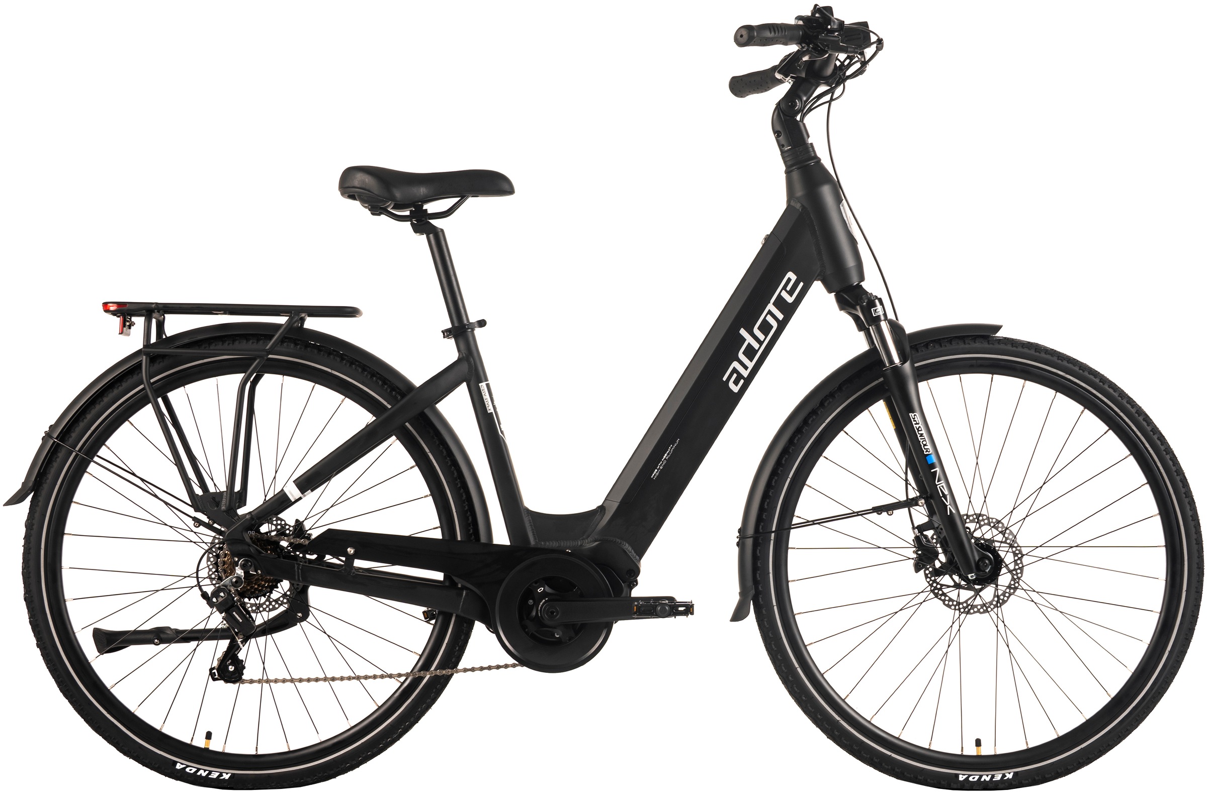 Adore E-Bike »28" Alu Cityfahrrad CX-440 Mittelmotor 75NM / 15Ah schwarz matt«, 7 Gang, Shimano, Tourney, Mittelmotor 250 W