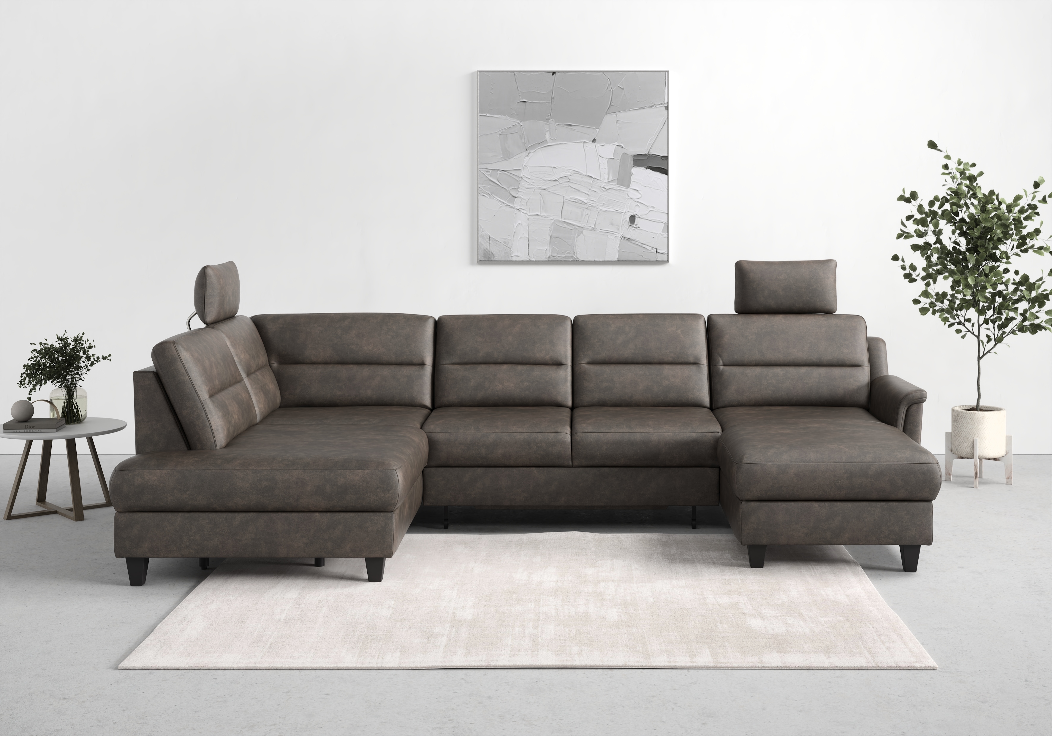 sit&more Wohnlandschaft "Farö U-Form" inklusive Federkern, wahlweise mit Schlaffunktion und Bettkasten