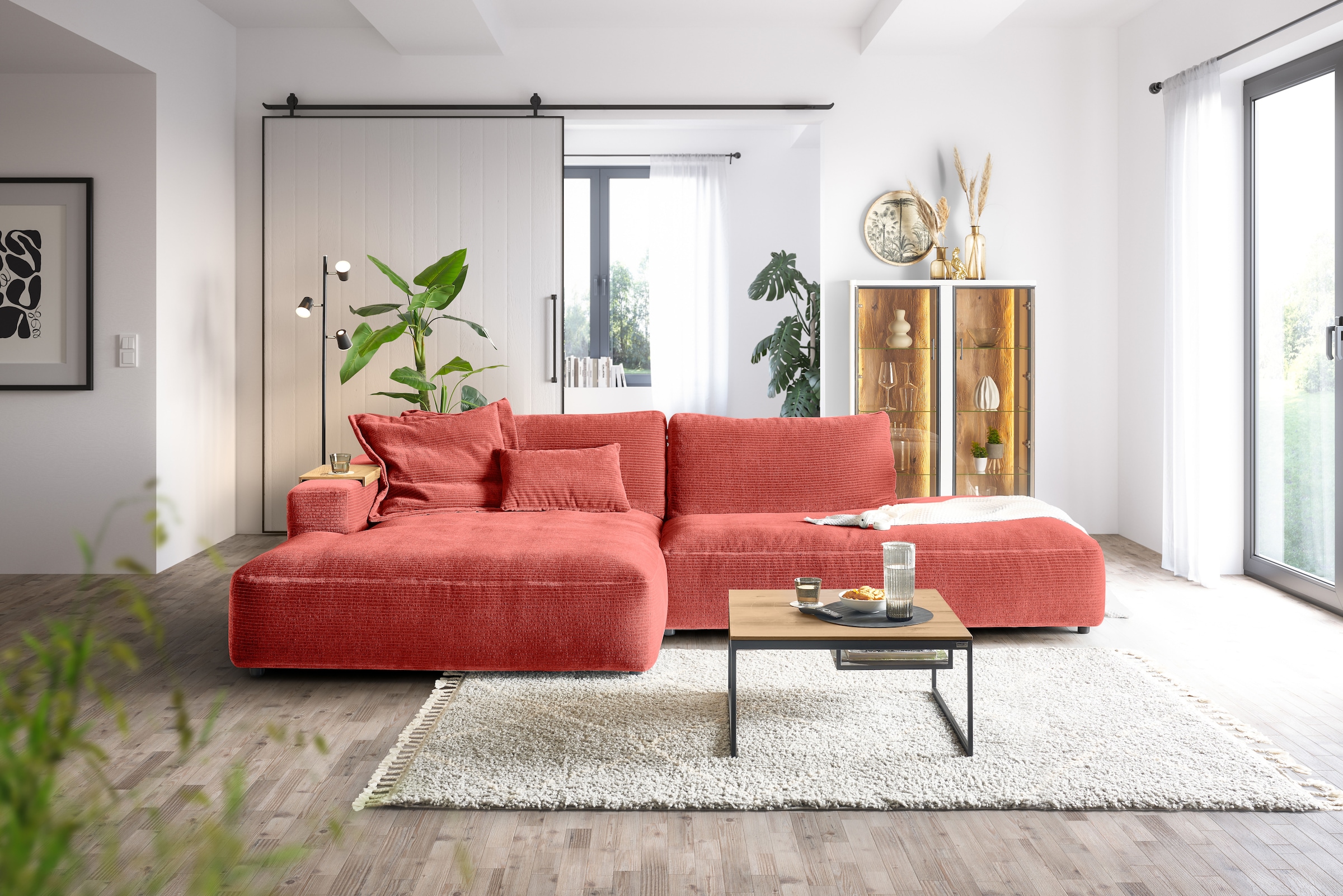 Musterring Ecksofa "Lucia modern und bequem, Breite 330cm, L-Form" verschiedene Farben, großer Longchair mit Armlehne, B330 x T190 cm