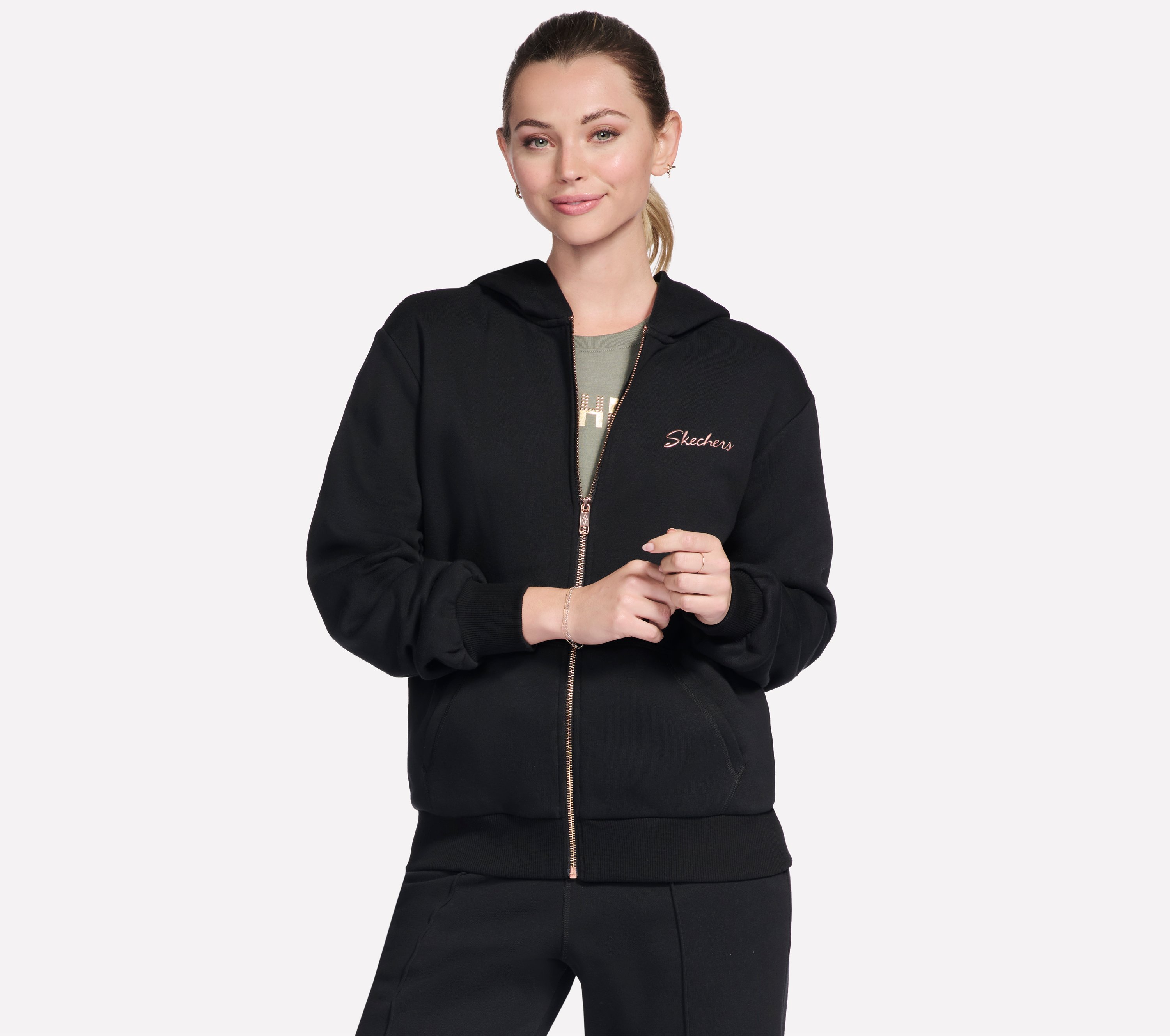 Skechers Trainingsjacke "SKECH-SWEATS SIGNATURE FZ HOODIE" mit Kapuze mit Kapuze, aus Baumwolle und Polyester