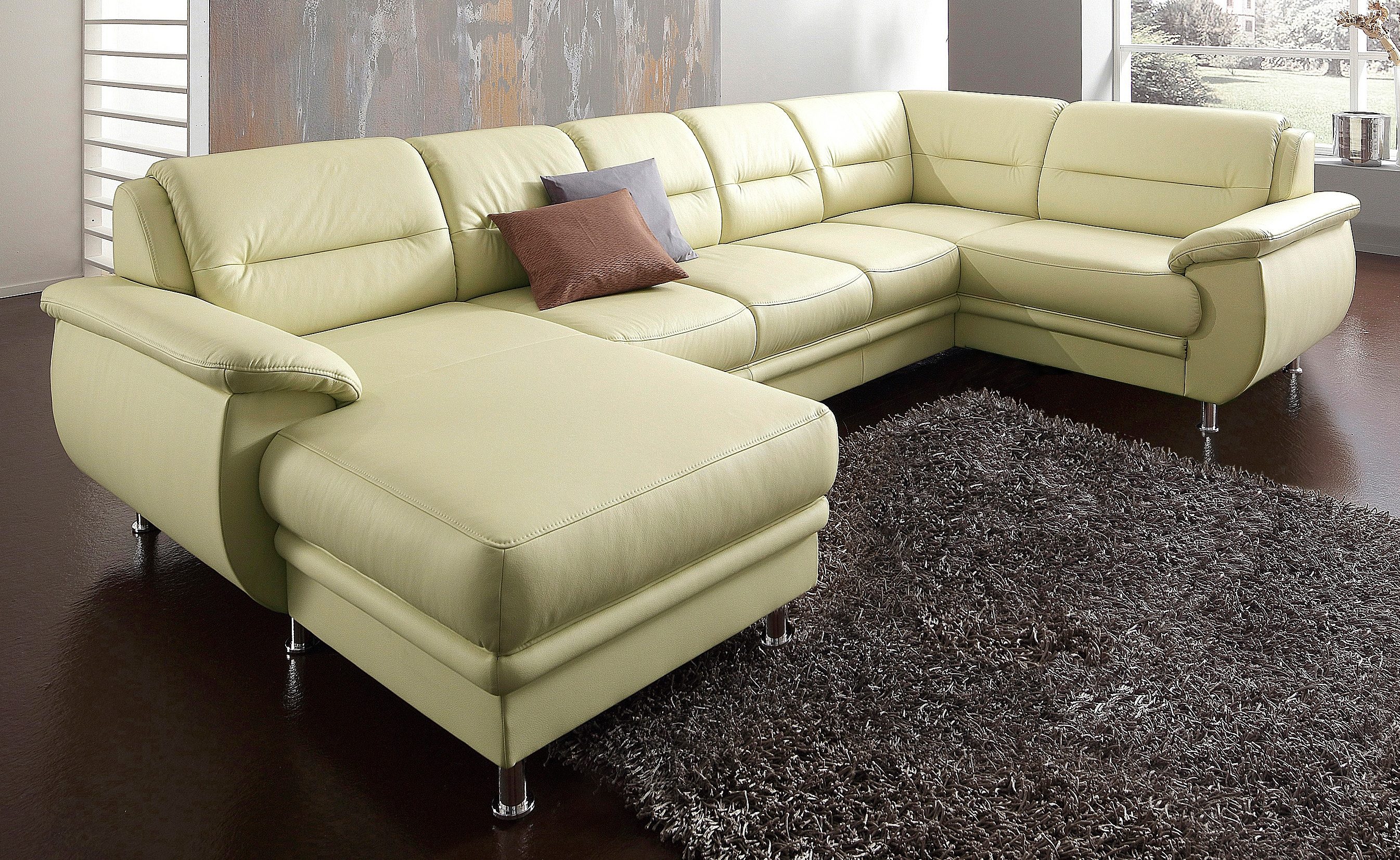 sit&more Wohnlandschaft "Mailand U-Form, B: 312 cm, XXL-Couch mit Komfortpolsterung" mit Schlaffunktion, Liegefl. 122x247 cm, diverse Lederqualitäten