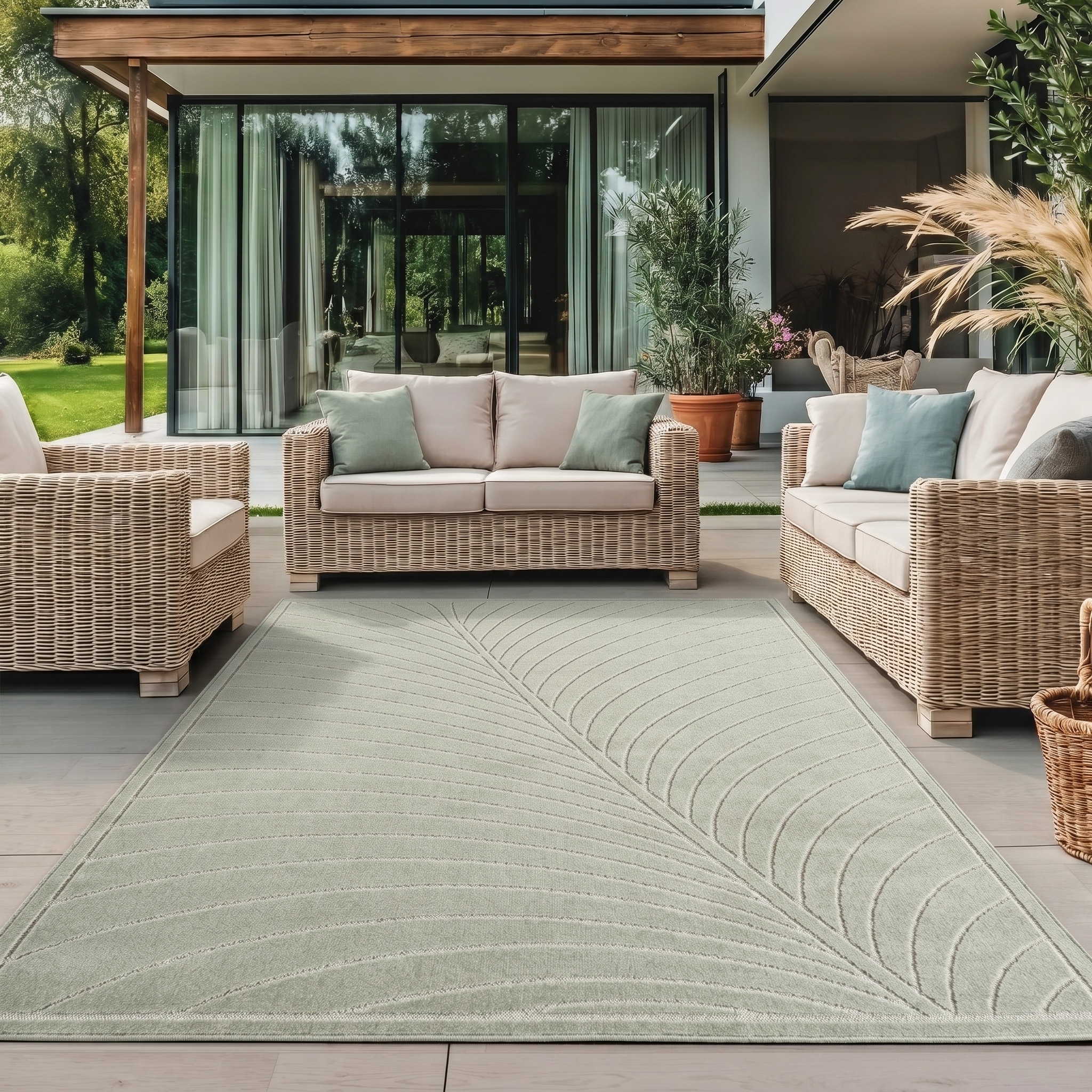 Ayyildiz Teppiche Outdoorteppich "NOVA 1204, auch als Läufer und Rund" rechteckig 8 mm Höhe Material aus schmutzabweisendem Polypropylen, In-/Outdoor geeignet