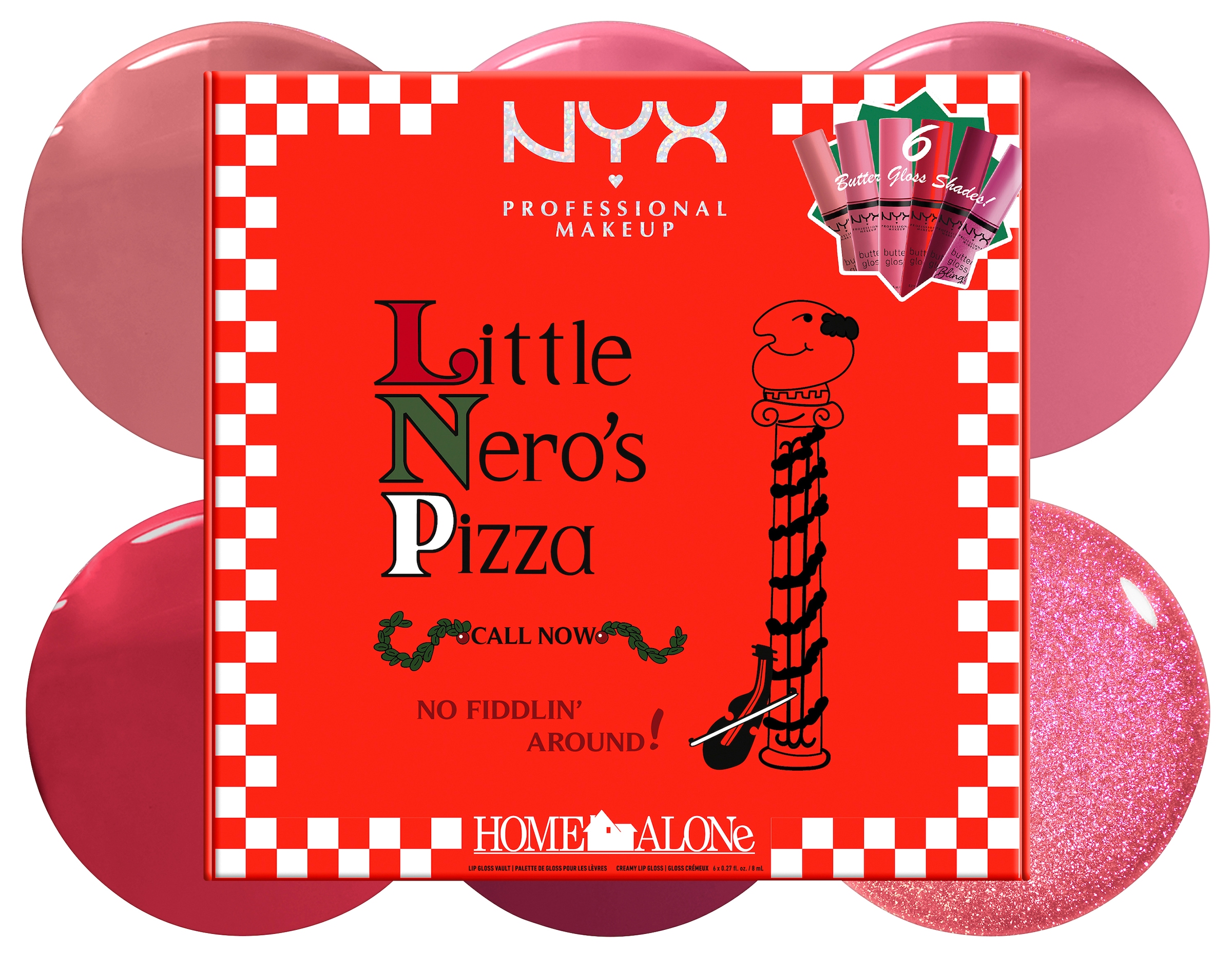 NYX Lipgloss-Set »Little Nero's Pizza«, (Spar-Set, 6 tlg.), Butterweiche Textur für geschmeidige, glänzende Lippen