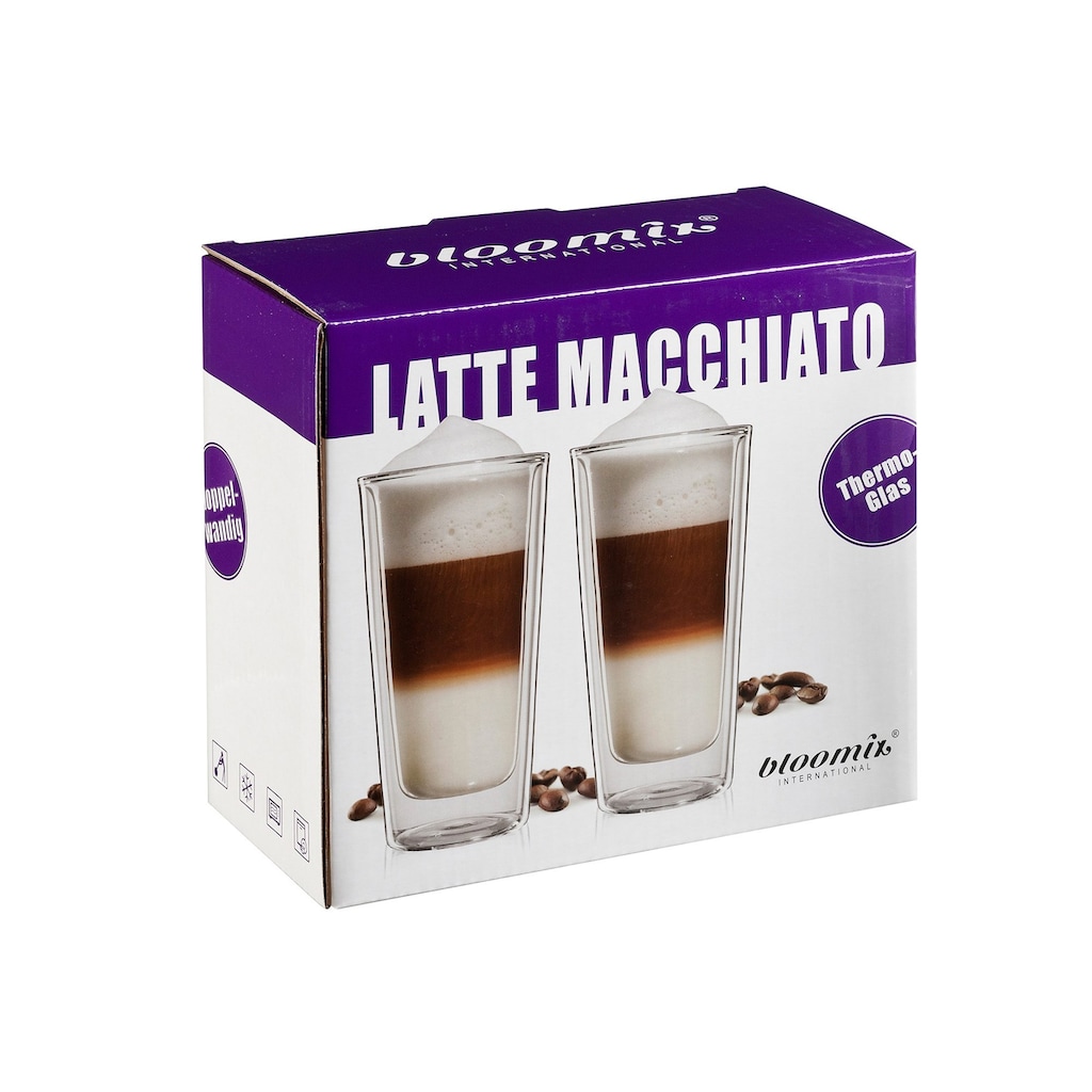 Bloomix Latte-Macchiato-Glas »Milano Grande«, (Set, 4 tlg.)