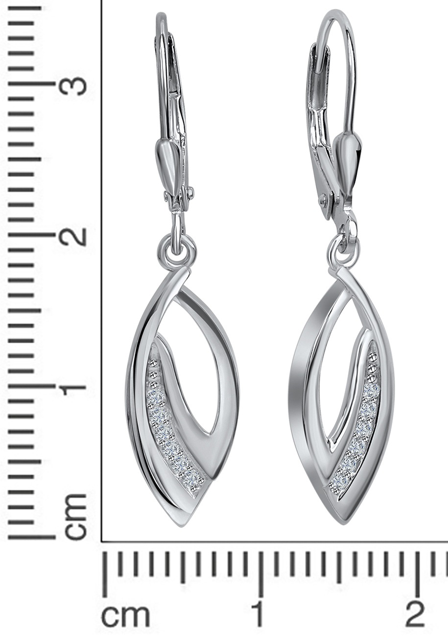 Firetti Paar Ohrhänger »Schmuck Geschenk Silber 925 Ohrschmuck Patentbrisur Tropfen«, mit Zirkonia (synth.)