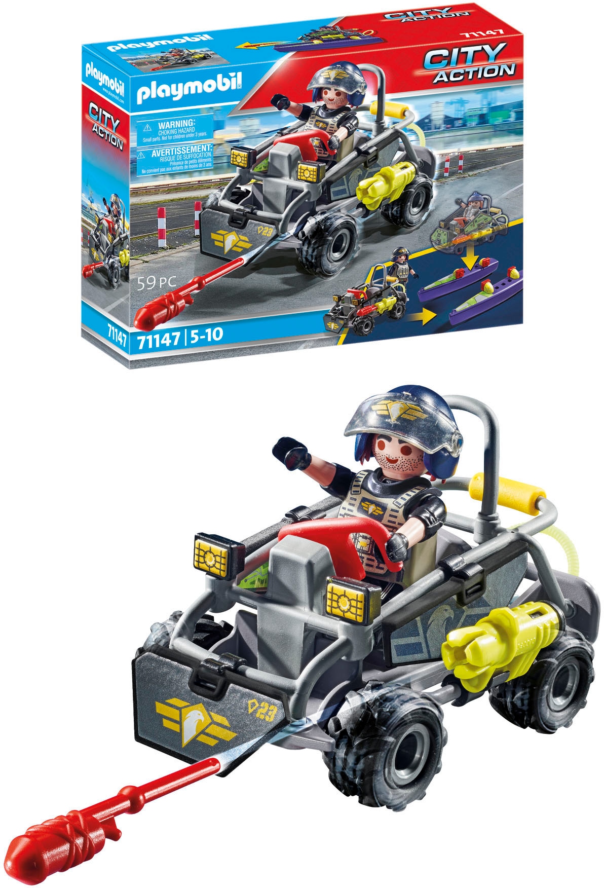 Playmobil® Konstruktions-Spielset »SWAT-Multi-Terrain-Quad (71147), My Action Heroes«, (59 St.), Made in Europe