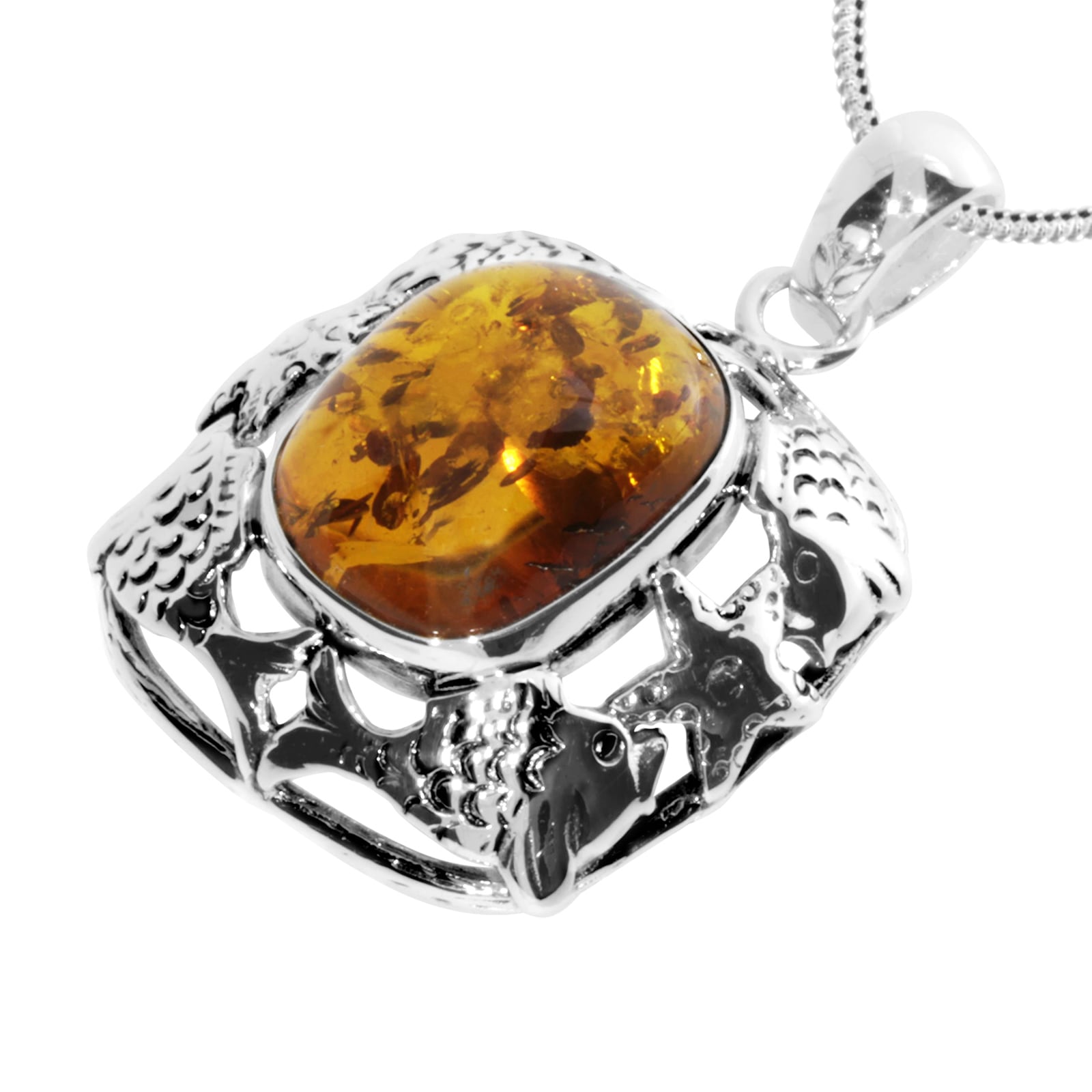 OSTSEE-SCHMUCK Kette mit Anhänger »Ostsee-Schmuck Kette mit Anhänger Fischland 34x21 mm«, (2 tlg.)