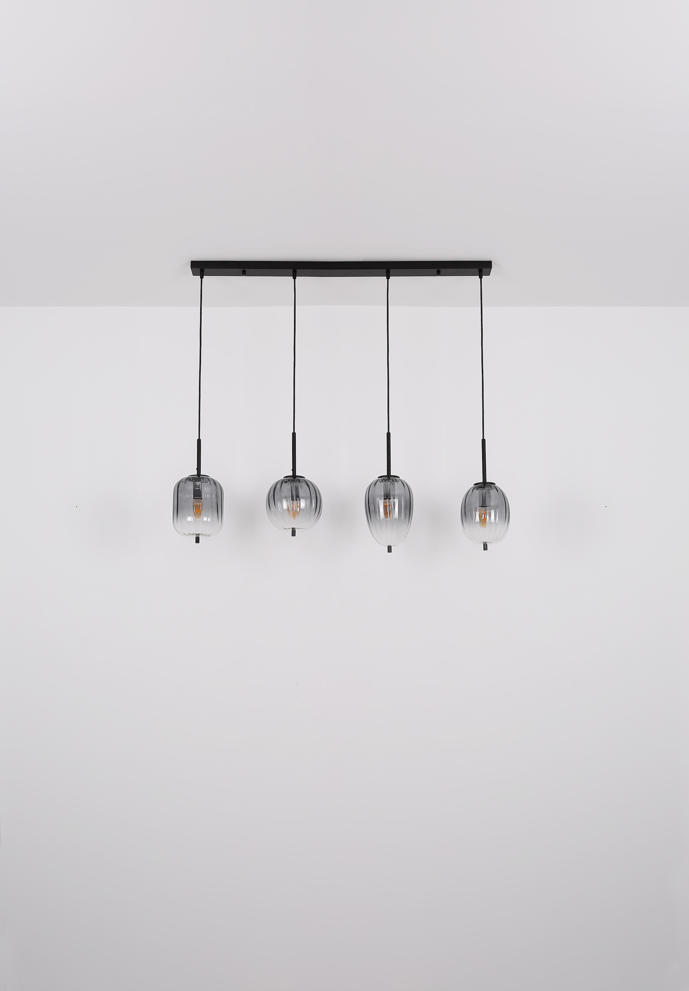 GLOBO LIGHTING Hängeleuchte »ATTILA«, Leuchtmittel E14 | ohne Leuchtmittel, Hängelampe/Pendelleuchte/verschiedene Gläser/Glas rauchfarben
