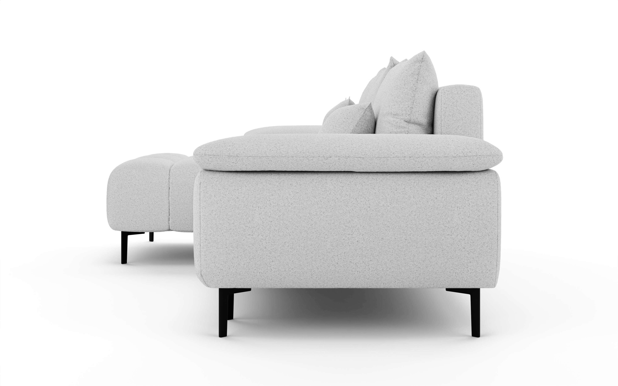 INOSIGN Ecksofa »DROMARA Schlafsofa mit Bettkasten, Maße: B/T/H 277/141/91 cm«, L-Form mit Recamiere rechts/links bestellbar, Wellenunterfederung
