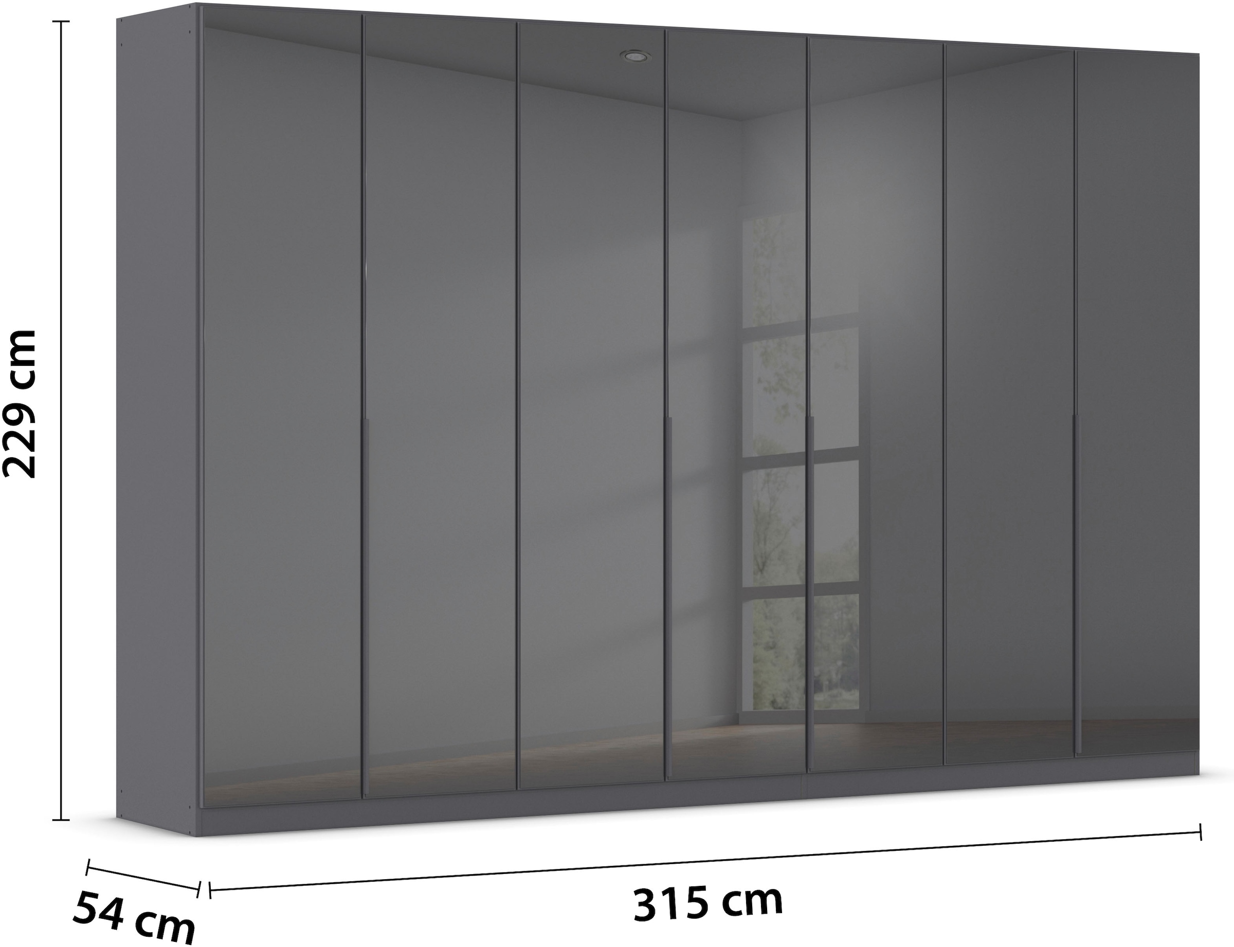rauch Drehtürenschrank »Kleiderschrank Kleiderschränke Schrank Garderobe AGORDO mit Glasfront«, (in zwei Griff-Farben), durchdachte Innenausstattung, in 6 Breiten und 2 Höhen MADE IN GERMANY