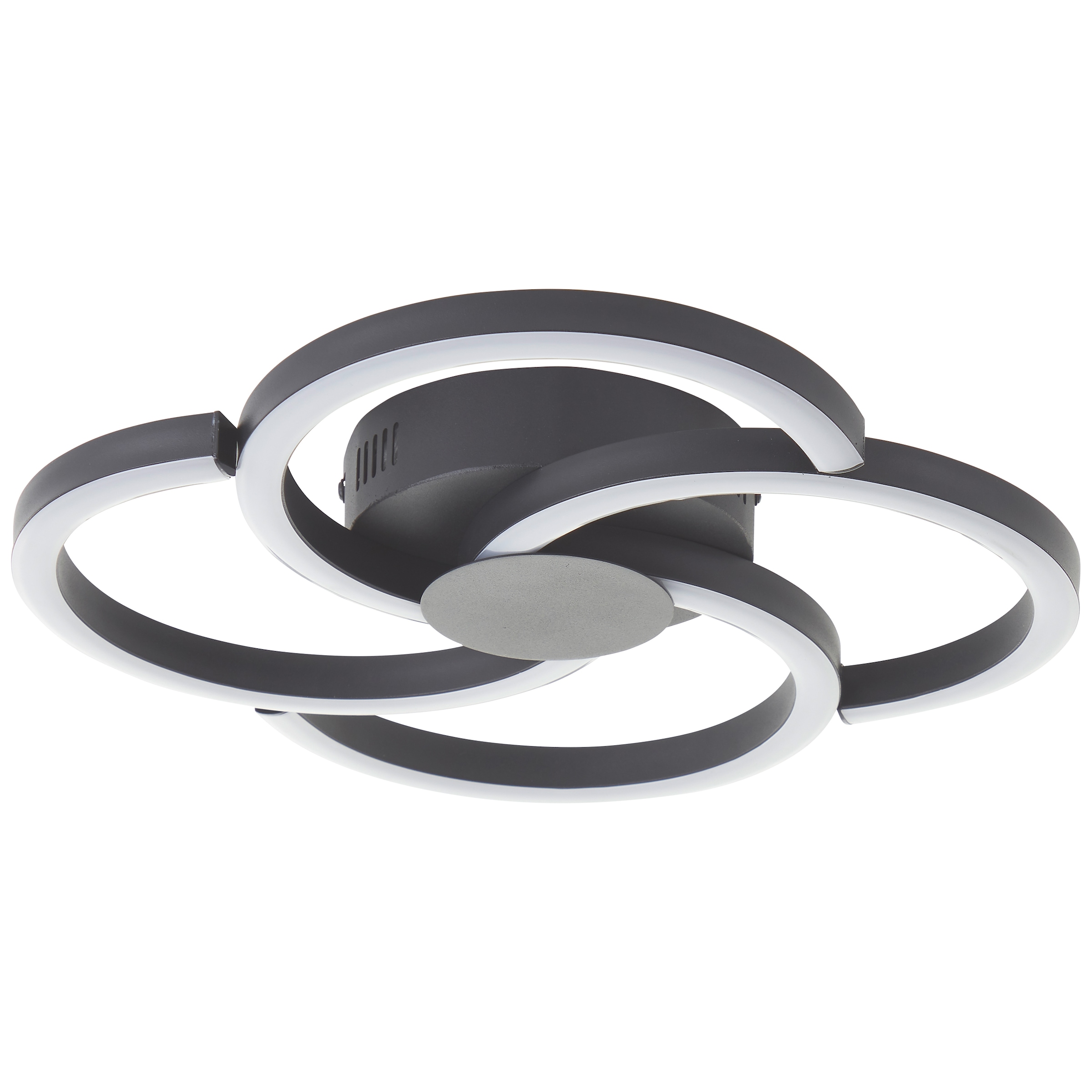 BRILLIANT LED Deckenleuchte "Fico", Ø 34cm H: 6cm, 1 Stk., schwarz, Wohnzimmer, Leuchten, Ø 34 cm, 2300 lm, 3000 K, Aluminium, schwarz