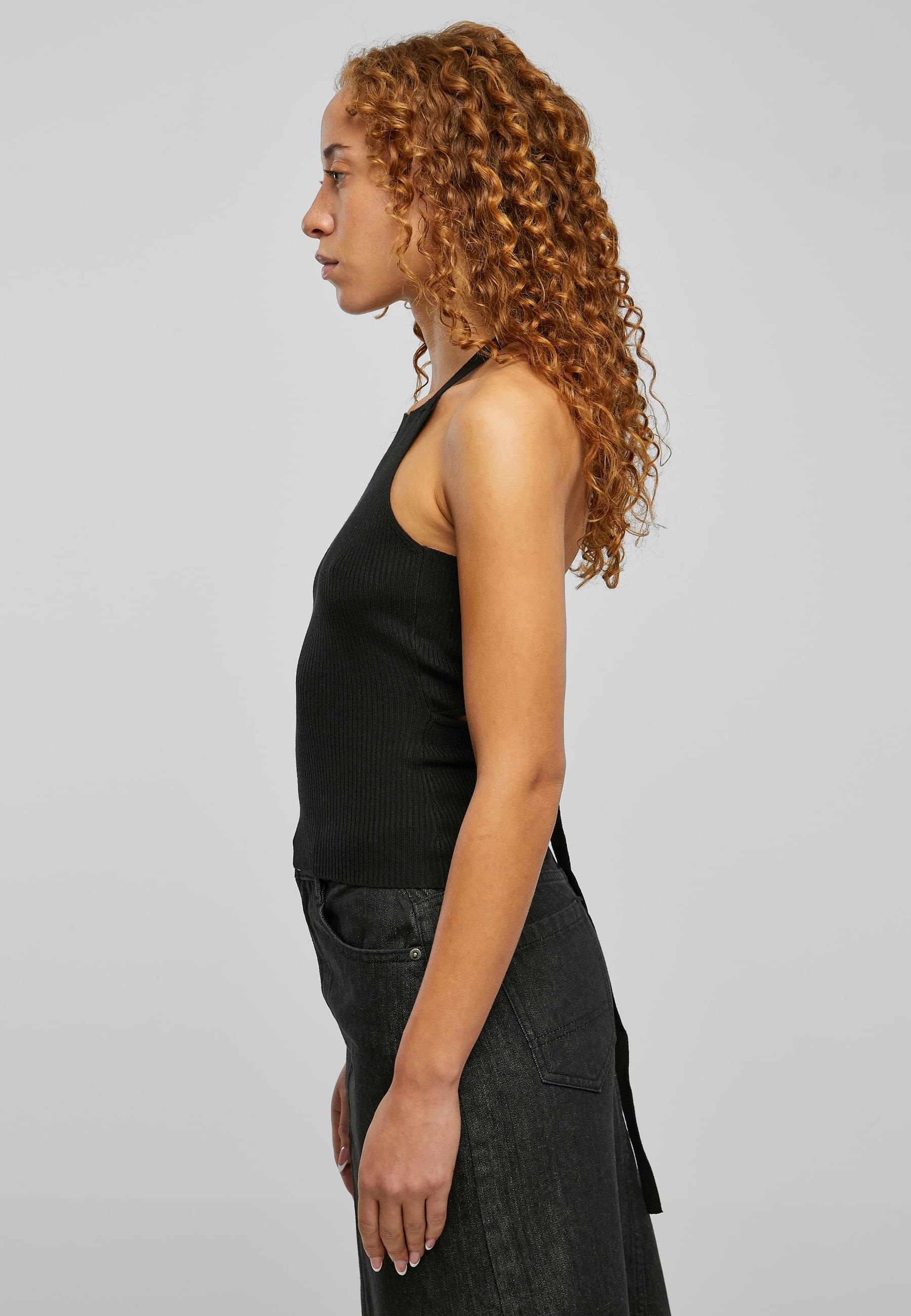 URBAN CLASSICS Muskelshirt »Urban Classics Damen Ladies Rib Knit Crossed Back Top«, (1 tlg.)