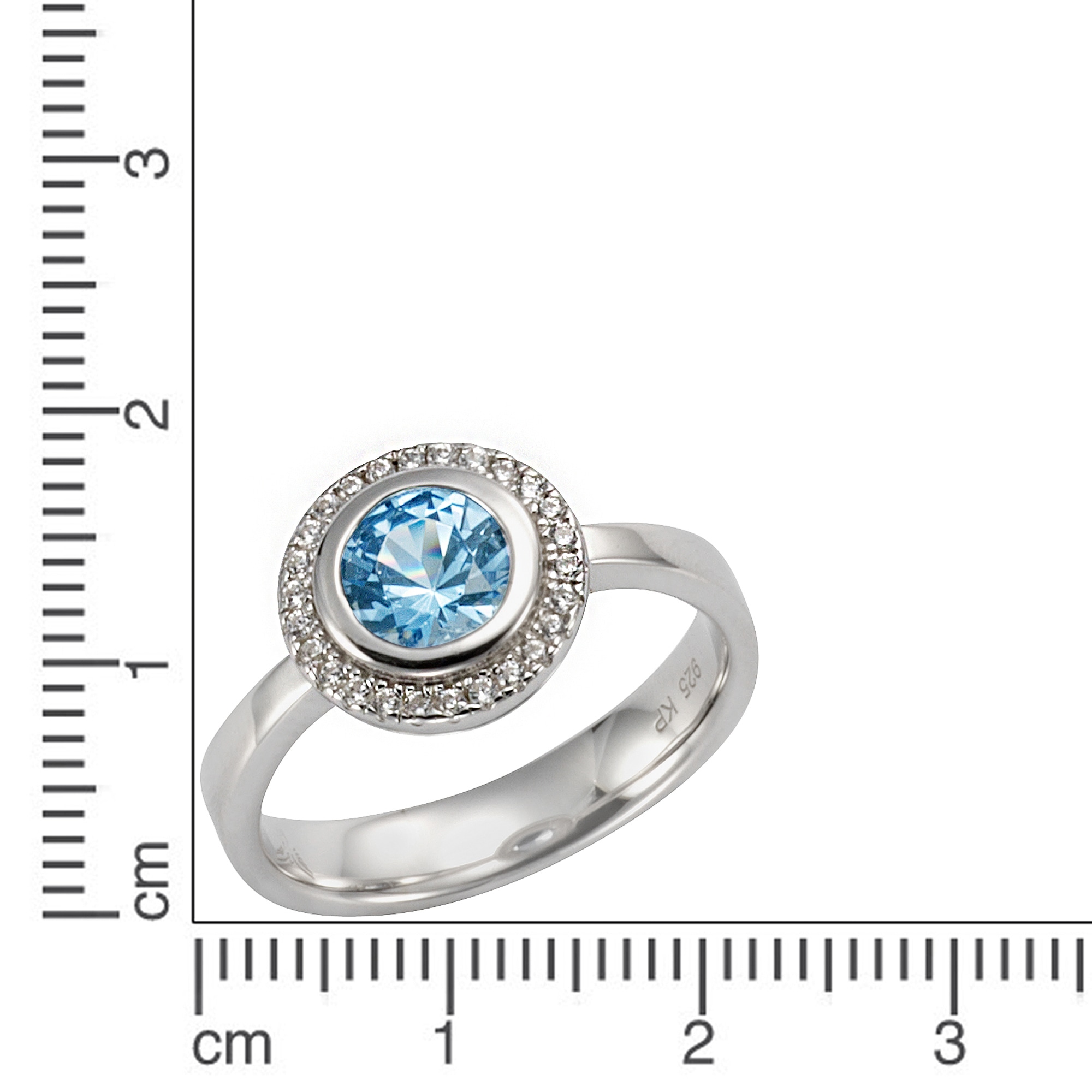 CELESTA Fingerring »925/- Sterling Silber Zirkonia & sy. Blautopas«