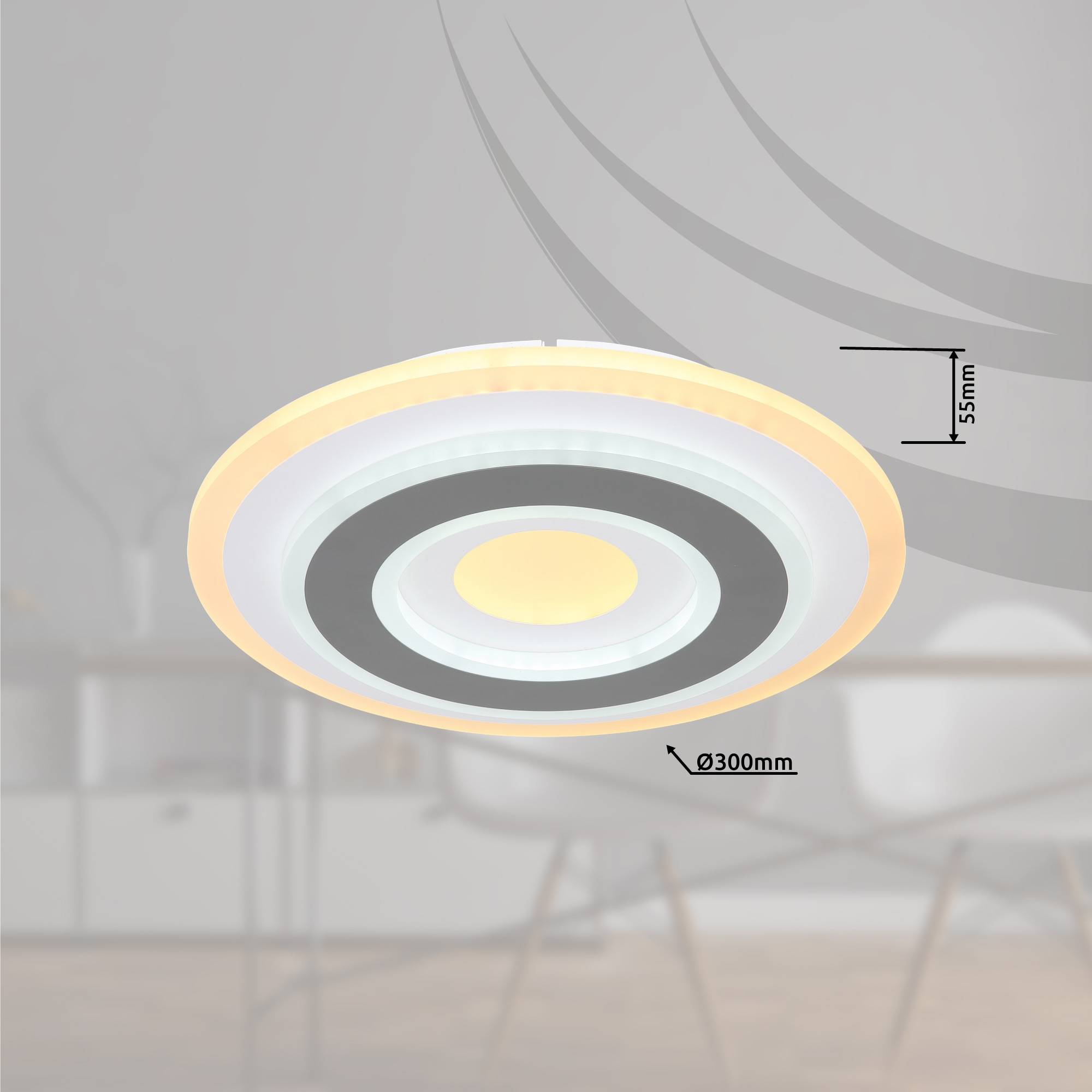 GLOBO LIGHTING LED Deckenleuchte »SABATINO«, Leuchtmittel LED-Modul | LED fest integriert, Deckenlampe/ CCT 3000-6000K/rund/Wohnzimmer/Schlafzimmer