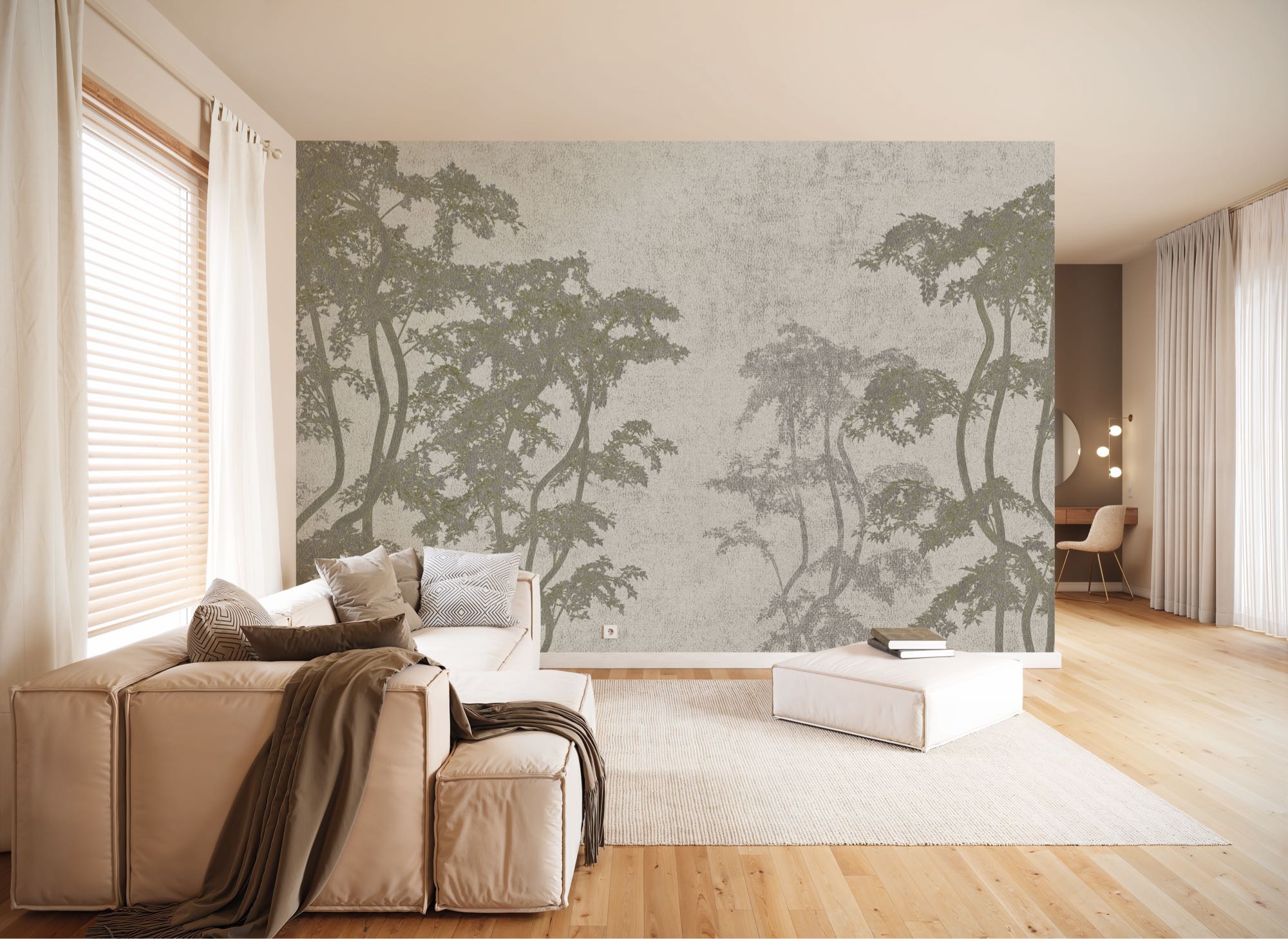 Komar Fototapete "Vlies Fototapete - Dancing Trees - Größe 350 x 250 cm" Motiv bedruckt glatt