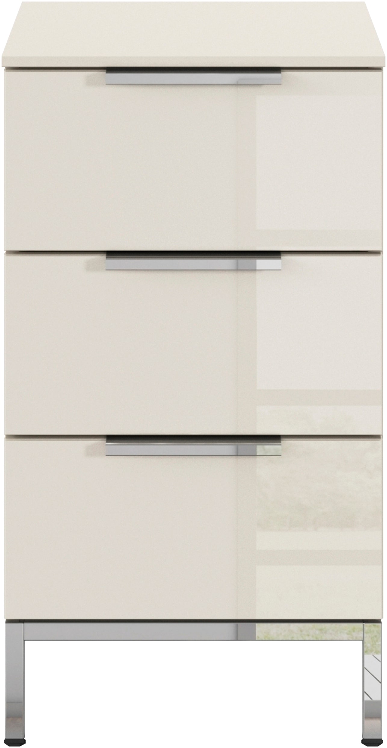 rauch Nachtkommode »Nachttisch Nachtschrank Nachtkonsole FLIPP mit Glasfront«, (Breite 40 cm), mit 3 Schubladen und Soft-Close-Funktion sowie Glasfront