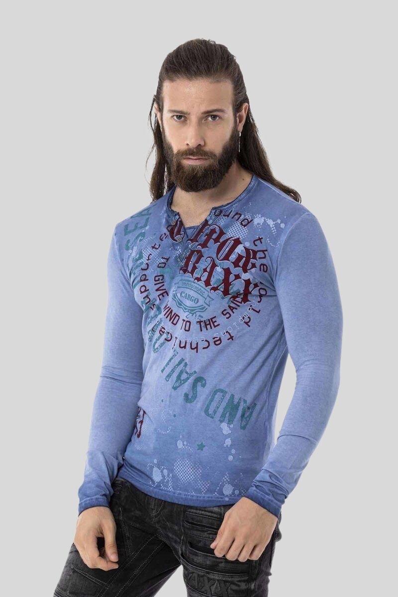 Cipo & Baxx T-Shirt »Sweatshirts«, mit Knopfleiste am Ausschnitt