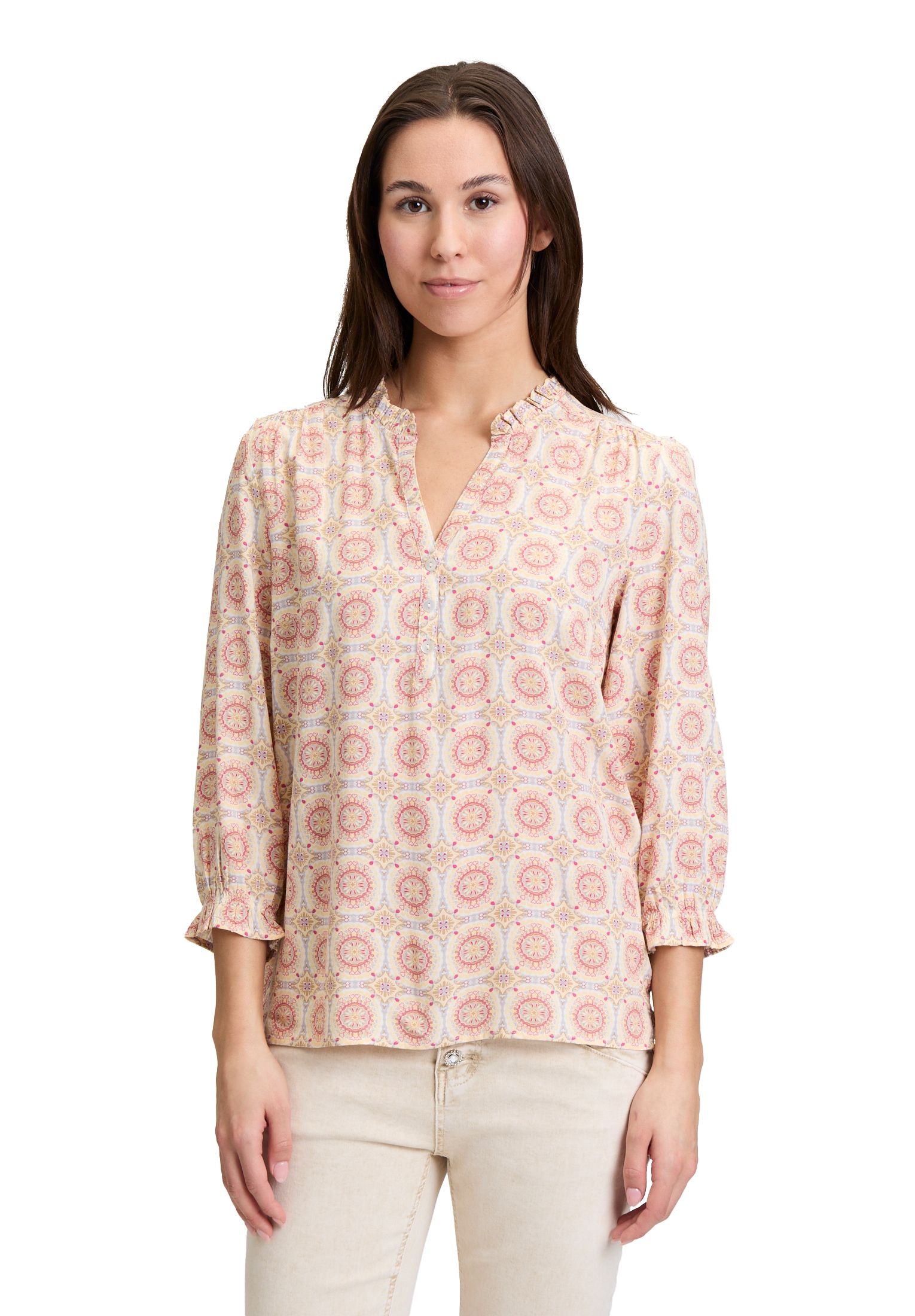 Cartoon Schlupfbluse "Cartoon Damen Casual-Bluse mit Raffung" günstig online kaufen