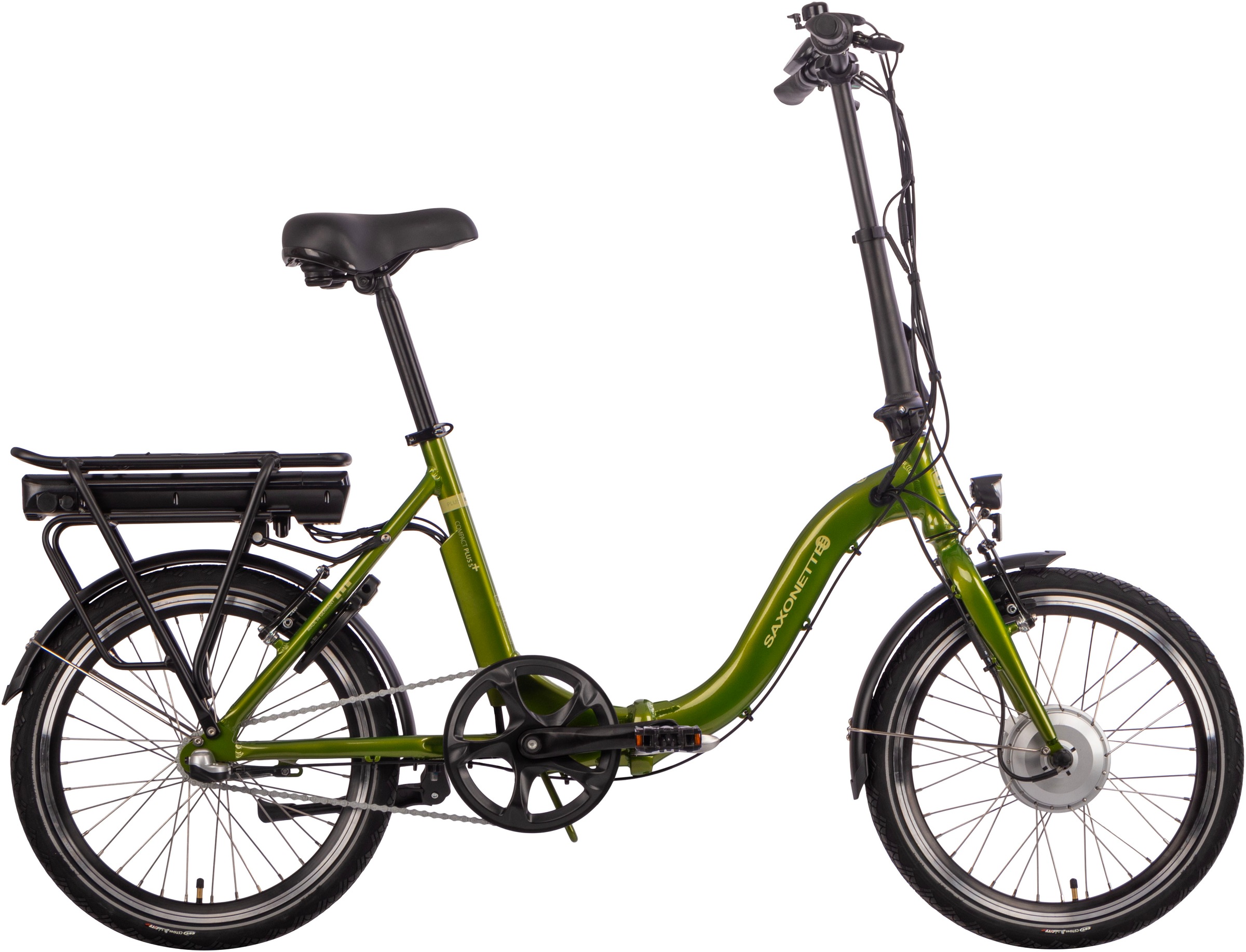 SAXONETTE E-Bike "Compact plus S", 3 Gang, Shimano, Nexus, Frontmotor 250 W, Pedelec, Elektrofahrrad für Damen u. Herren