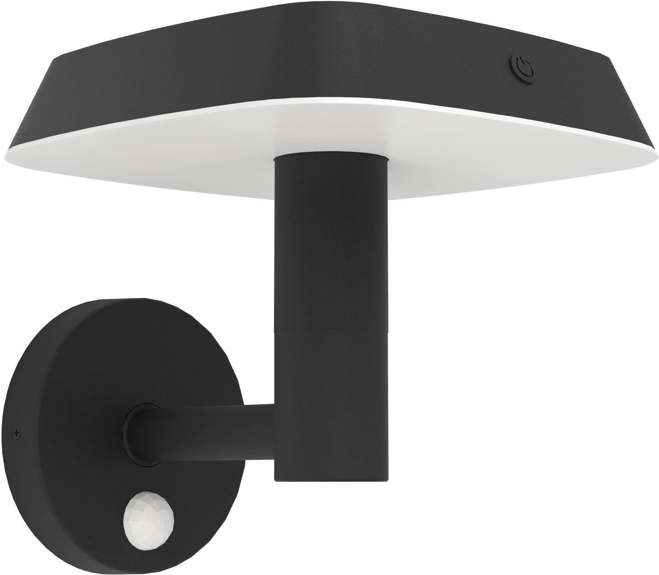 EGLO LED Solarleuchte "Dreoli Solarlampe, Wandlampe, Außenbeleuchtung, Kunststoff, IP44" LED-Modul 1 Stk. Warmweiß Solarleuchte - L17,5 x H21 x AL17,5 cm - schwarz - 8,5W inkl.