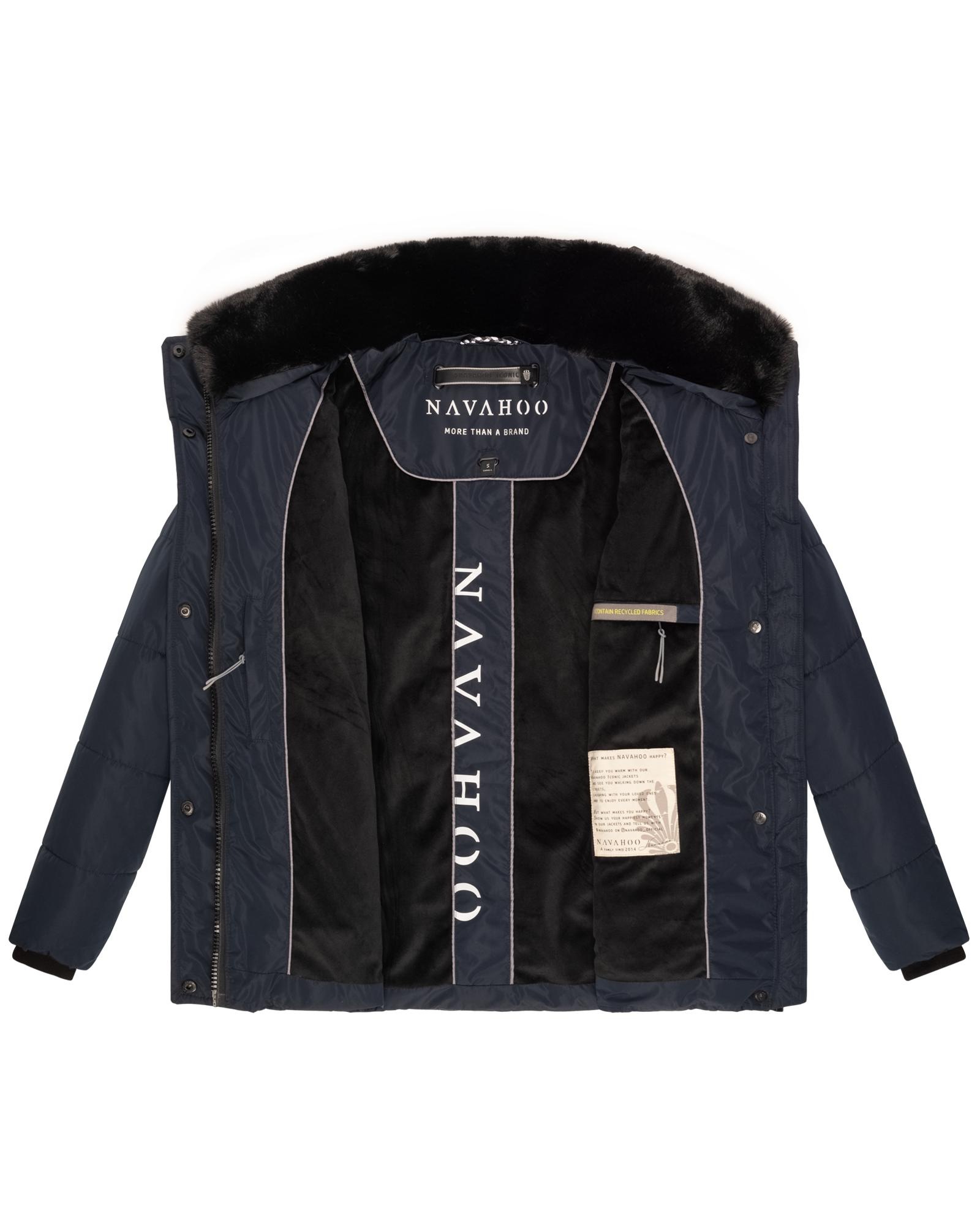 Navahoo Winterjacke »Frostii XIV«, ohne Kapuze, modische Damen Winter Steppjacke mit Kunstfellkragen
