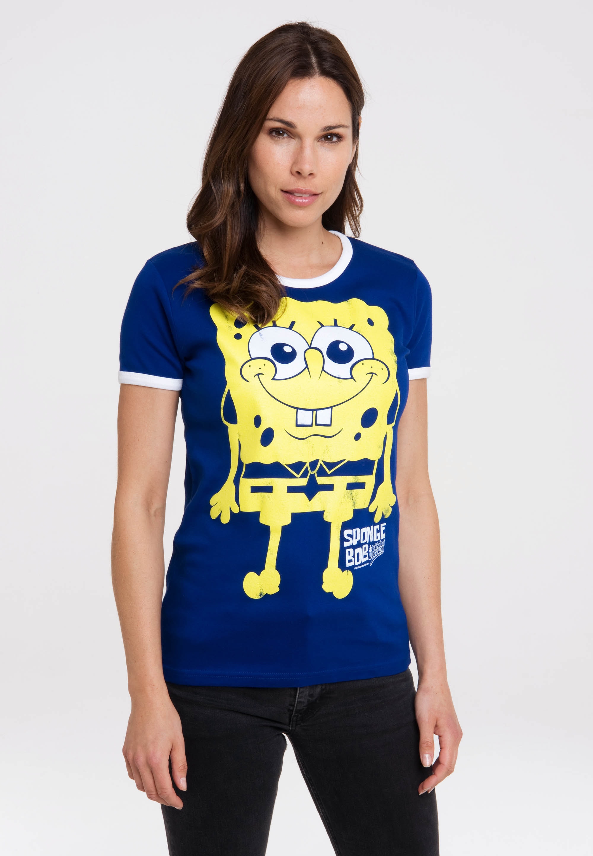 LOGOSHIRT Schwammkopf«, lizenziertem Print »Spongebob online mit bestellen | T-Shirt BAUR