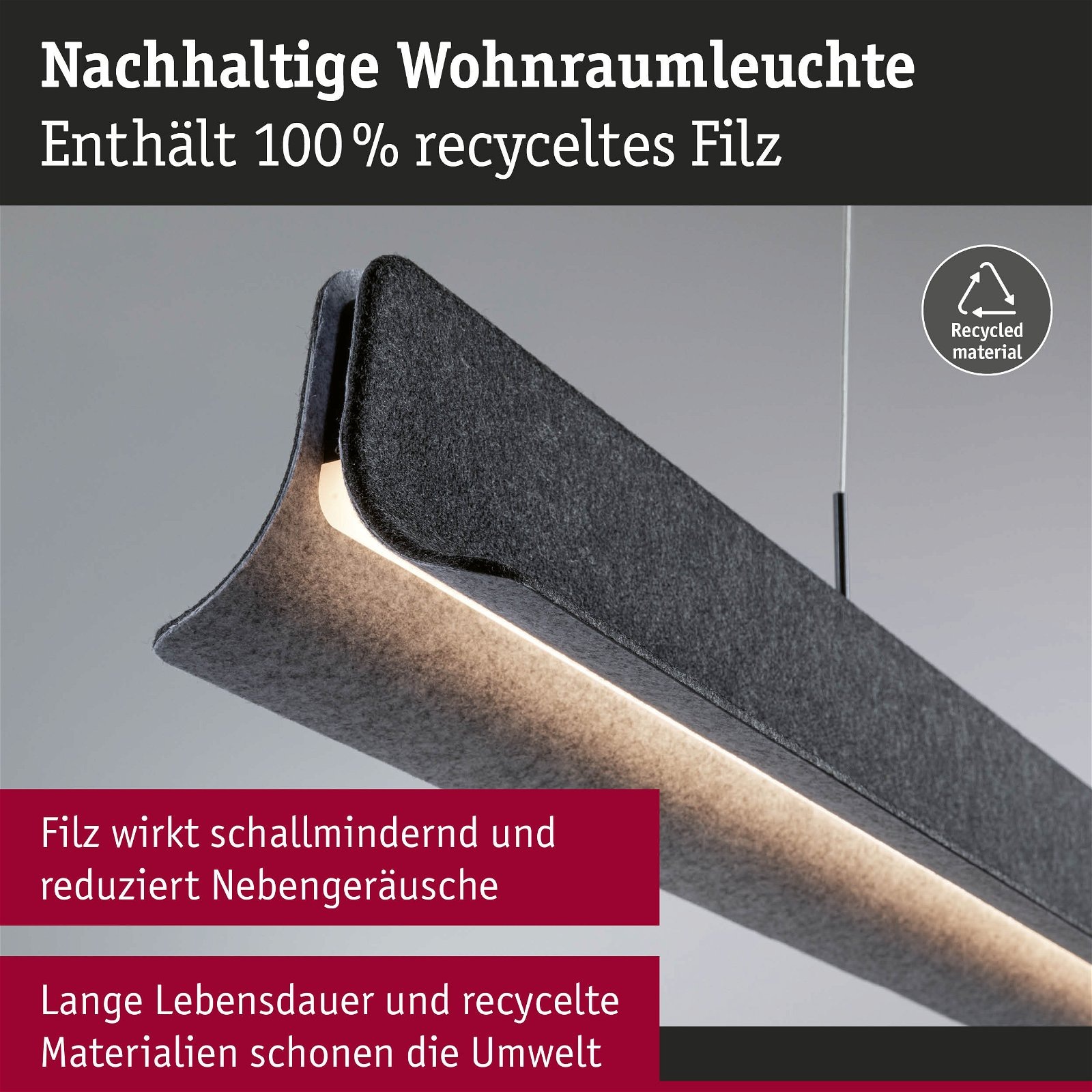 Paulmann LED Pendelleuchte »Noyan 3-Step-Dimmbar 2x24W Anthrazit«, 2 flammig, 3-Stufen-Dimmbar