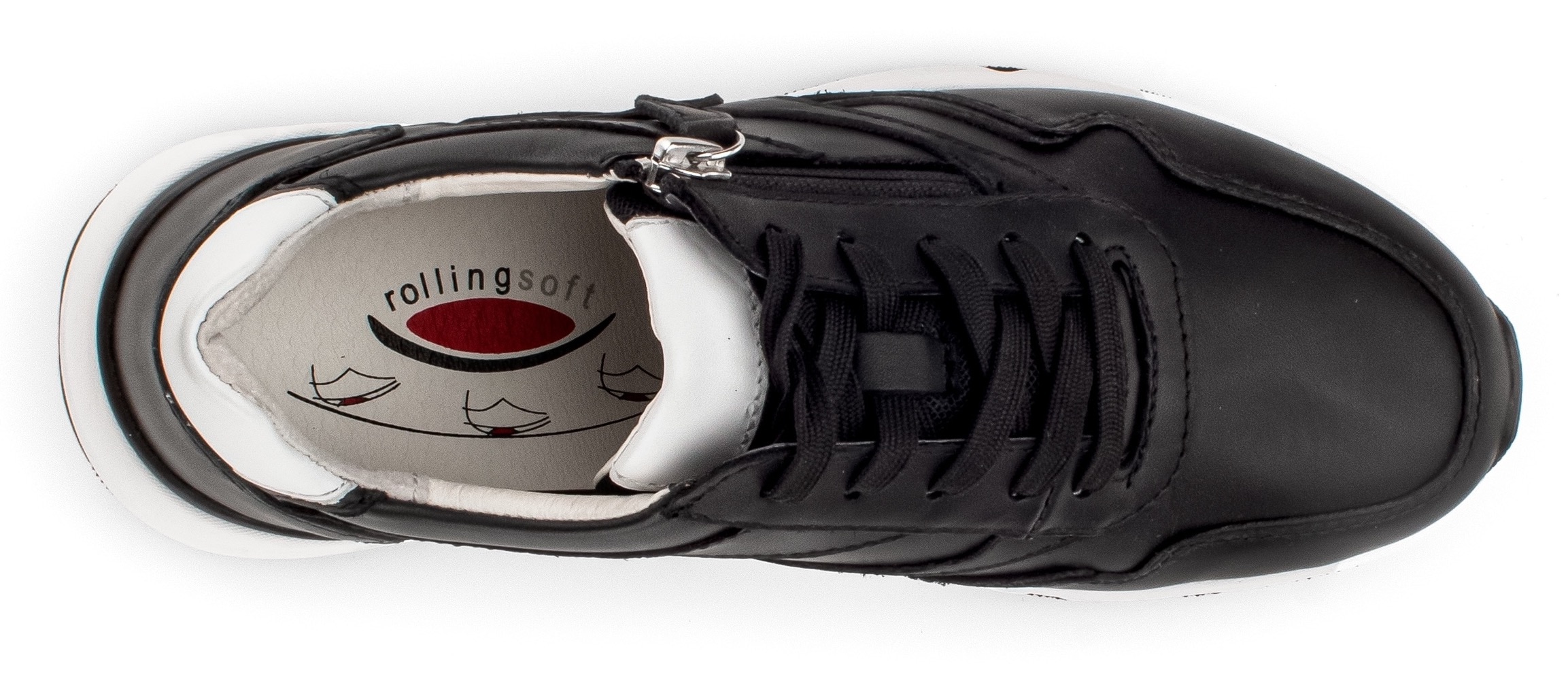 Gabor Rollingsoft Keilsneaker, Freizeitschuh, Halbschuh, Schnürschuh mit Schaftrandpolsterung