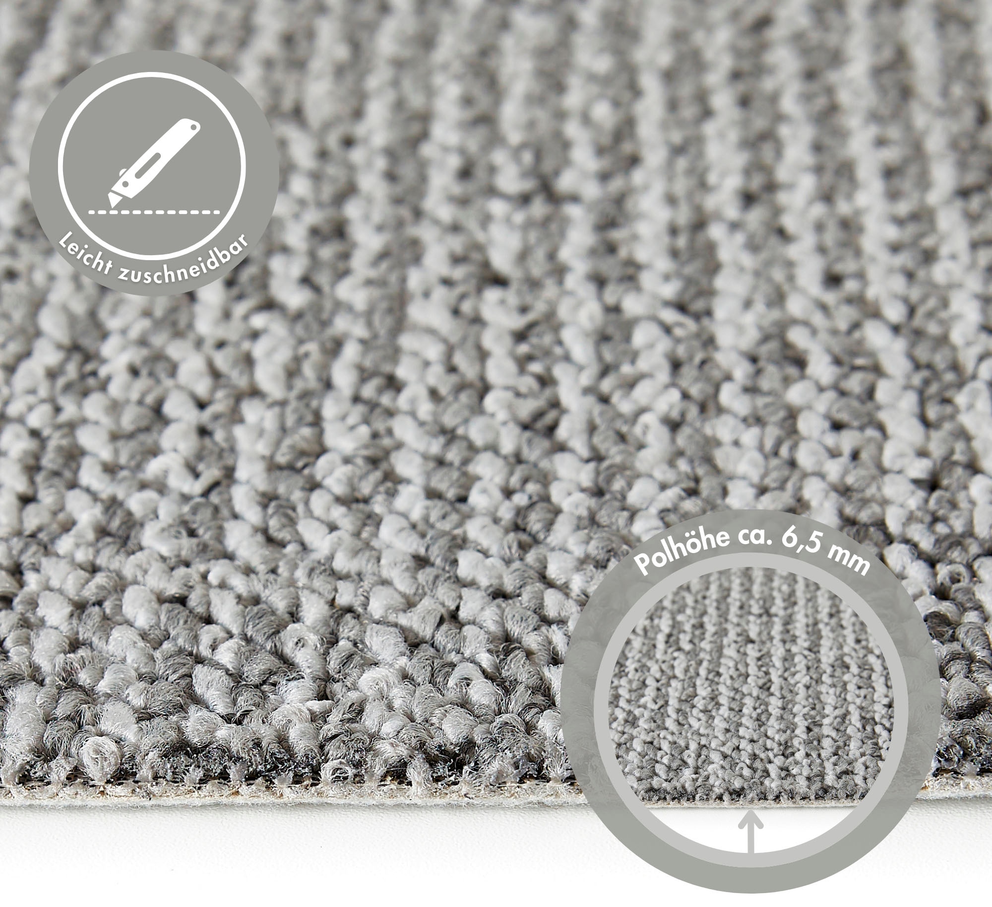 Andiamo Teppichboden »Miro, Schlinge, Made in Netherlands«, rechteckig, 8,5 mm Höhe, meliert, Breite 400 cm, Wohnzimmer, strapazierfähig & robust