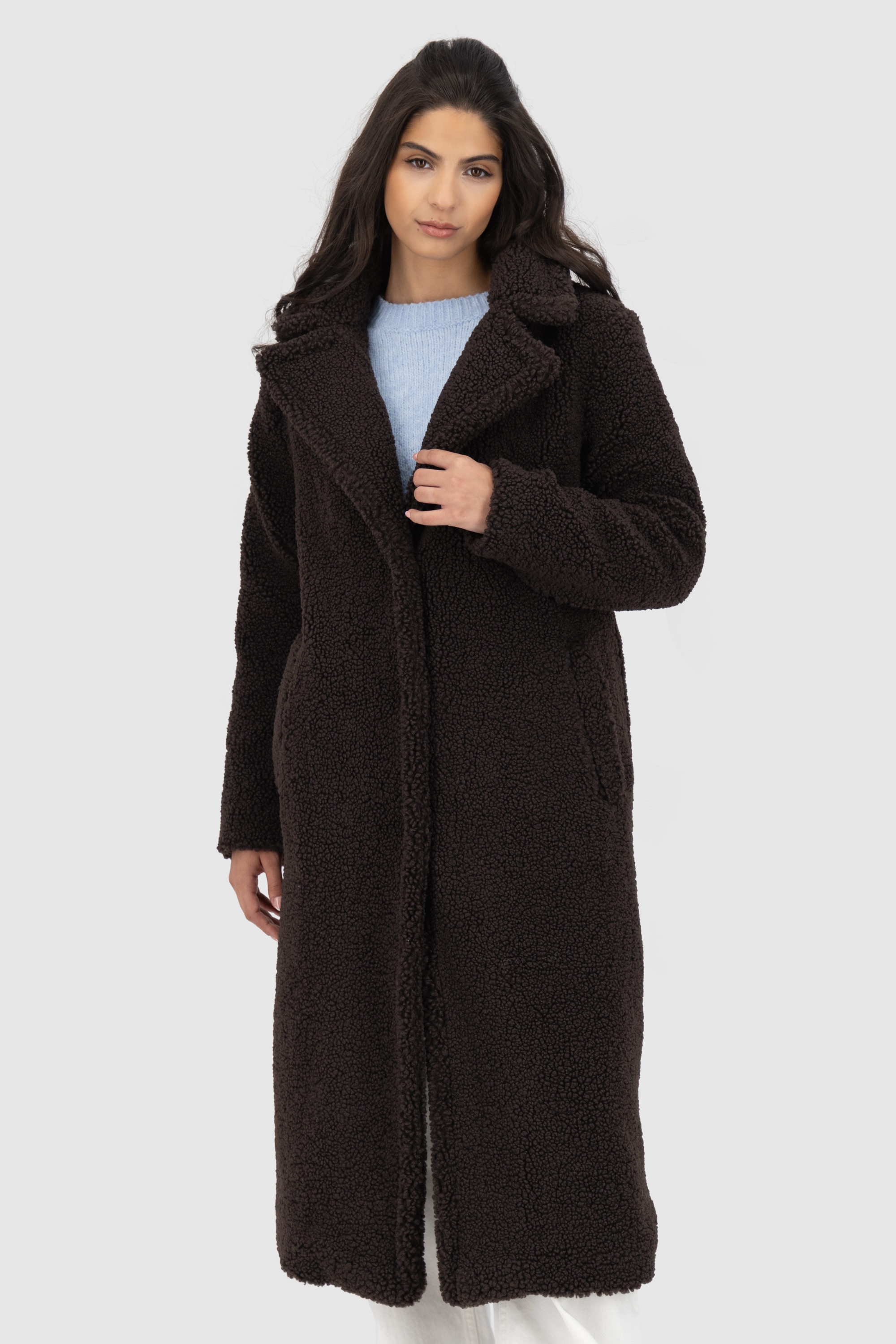 Alife & Kickin Winterjacke »Damen HariAK A«, Kuscheliger langer Teddy Wintermantel in lässiger Schnittform