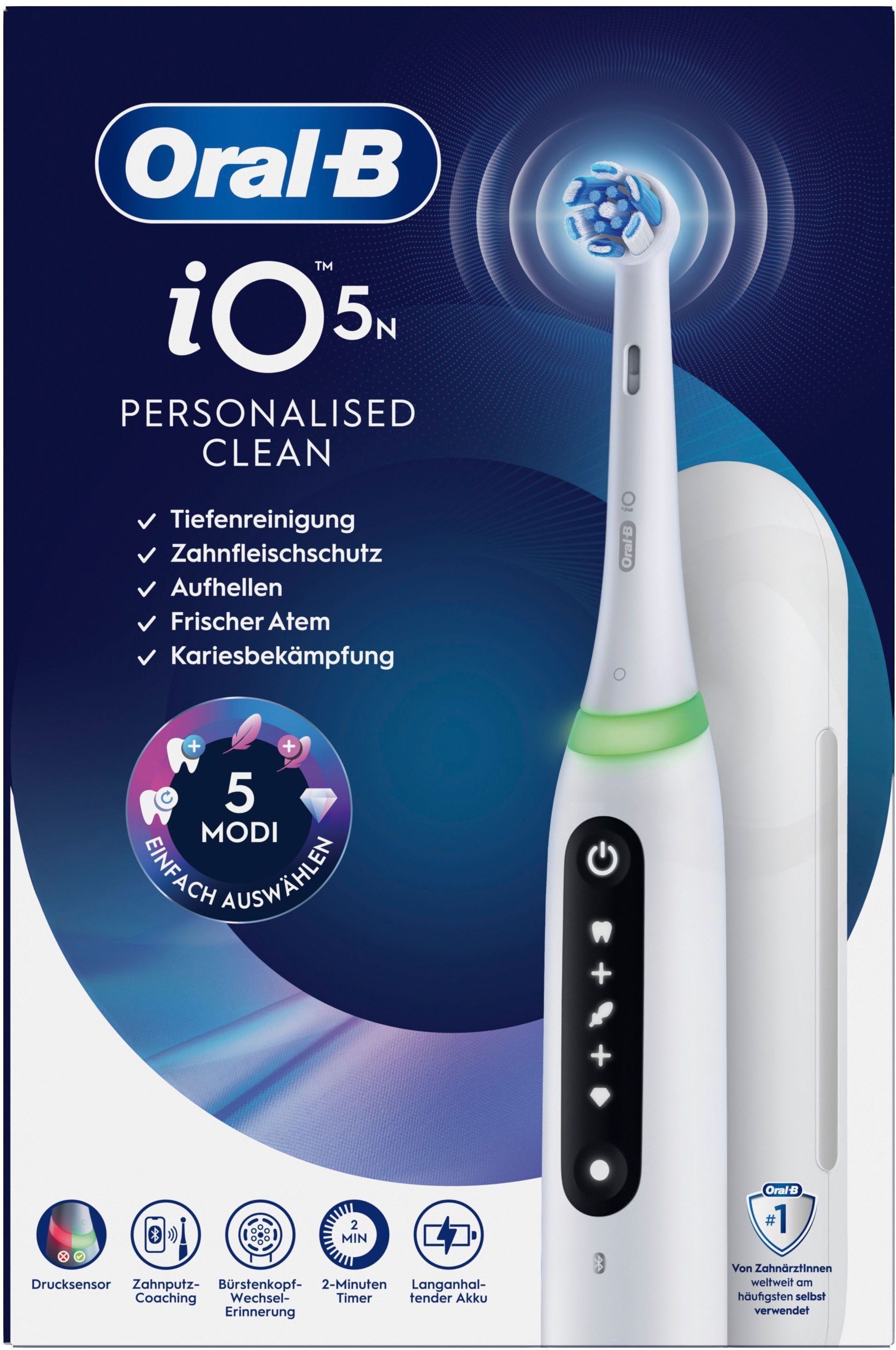 Oral-B Elektrische Zahnbürste »Oral-B iO Series 5« 1 Stk. Aufsteckbürsten Langanhaltender Akku | Reise-Etui | Aufsteckbürstenhalter