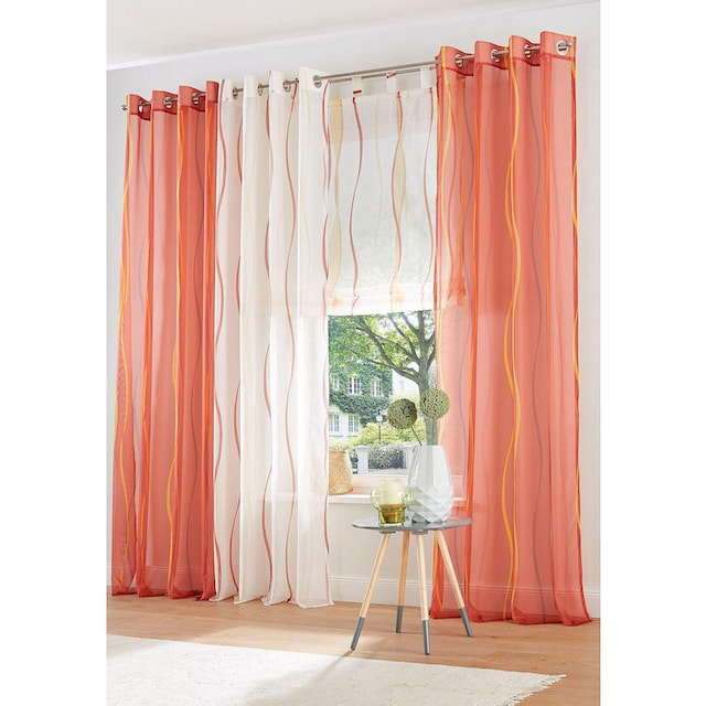 my home Raffrollo »Dimona«, mit Schlaufen, Transparent, Voile, Polyester  auf Rechnung | BAUR