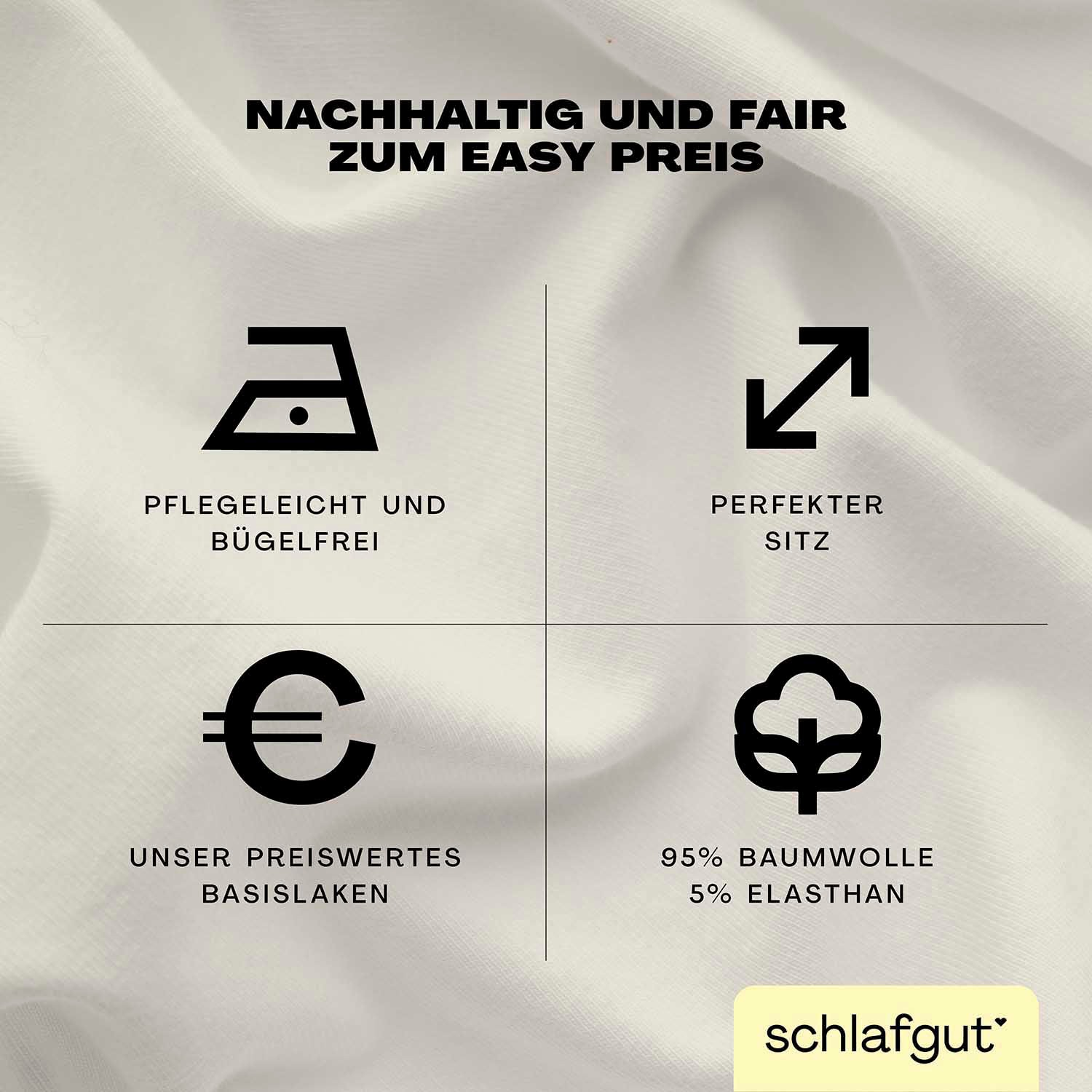 Thumbnail - Schlafgut Spannbettlaken "EASY Jersey Elasthan Boxspring" MADE IN GREEN by OEKO-TEX