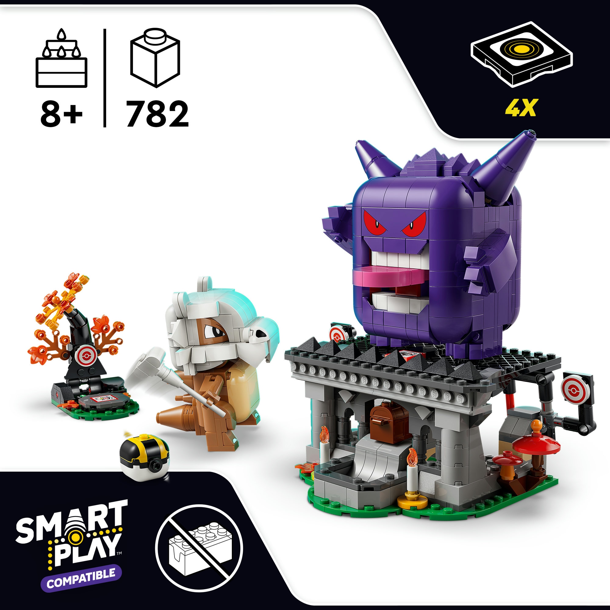 LEGO® Konstruktionsspielsteine »SMART Play™  Tragossos und Gengars Gruselduell (72166), LEGO Pokémon« Mit SMART Brick kombatibel (nicht enthalten)