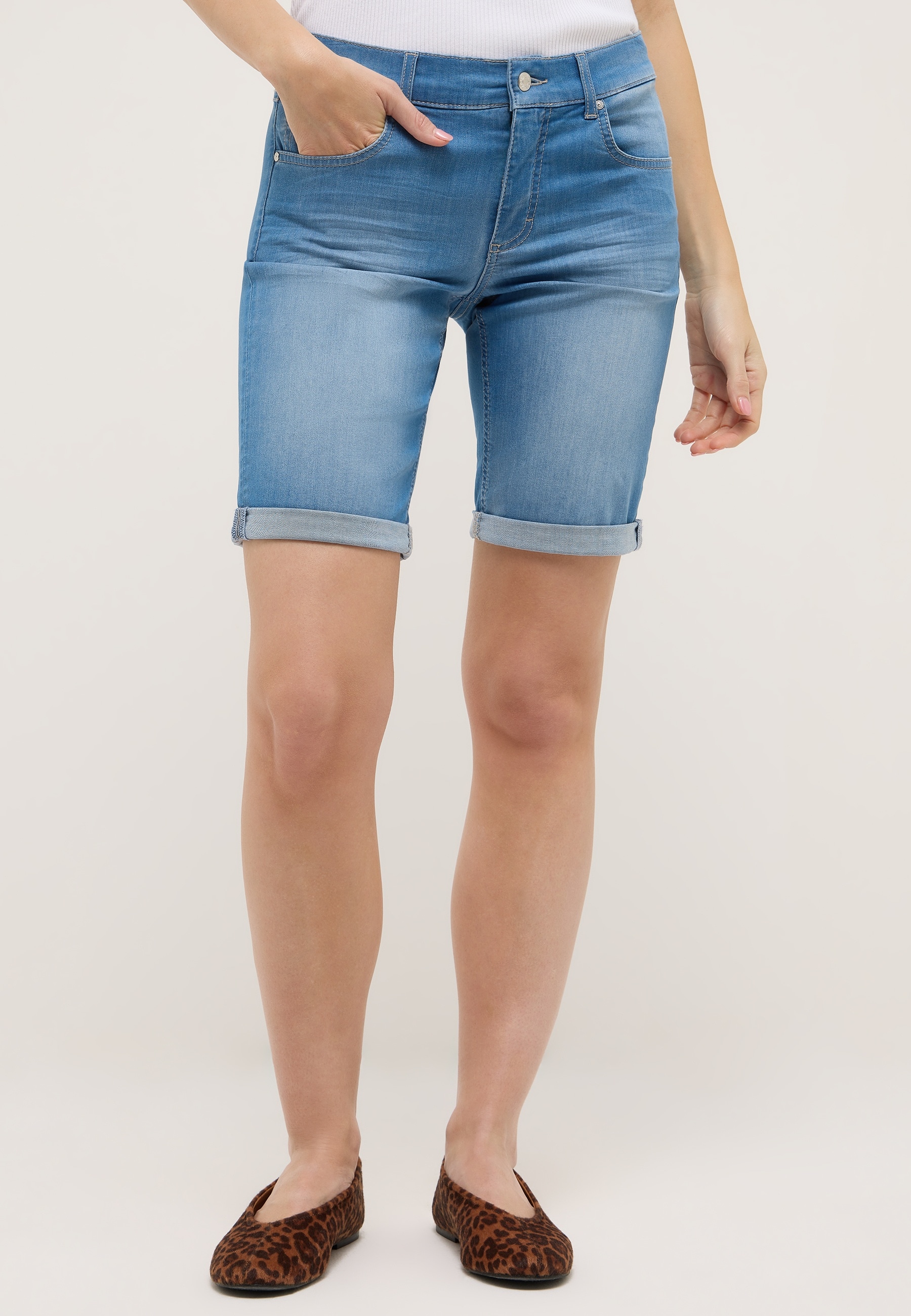 ANGELS Bermudas "BERMUDA TURN UP" 5-Pocket-Jeansbermuda mit Aufschlag und Stretch