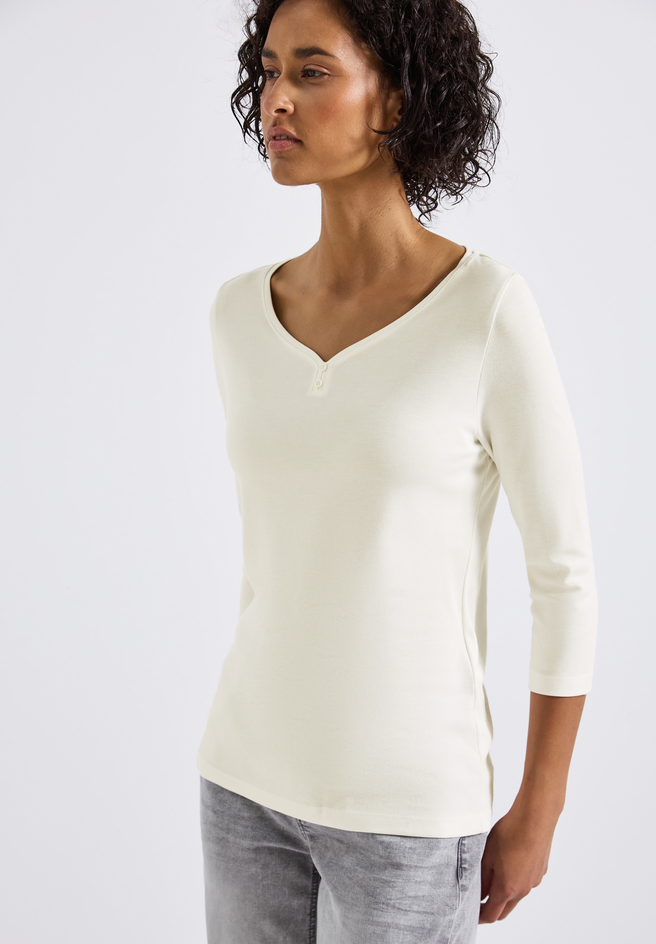 STREET ONE 3/4-Arm-Shirt, mit Knopfdetail günstig online kaufen