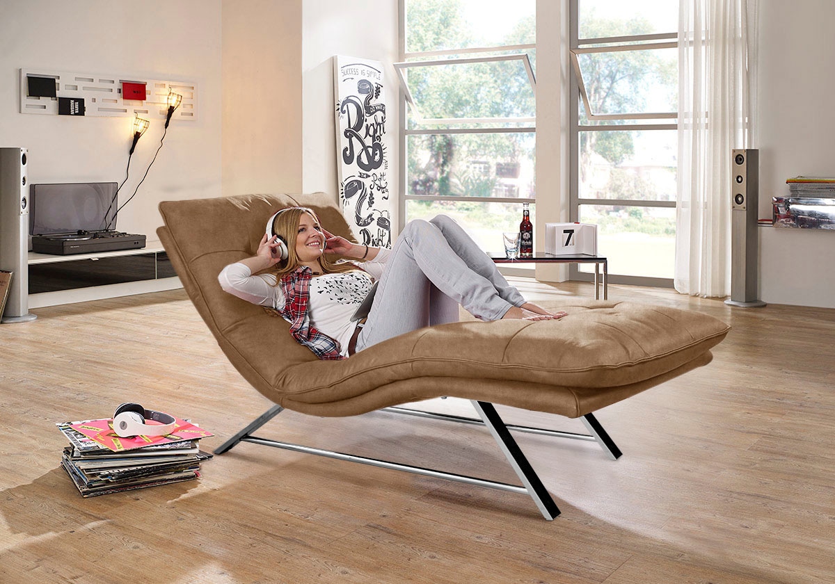 W.SCHILLIG Relaxliege »daily dreams«, in Waffelkissen-Optik, wahlweise mit Motor, Kufengestell, in 2 Breiten