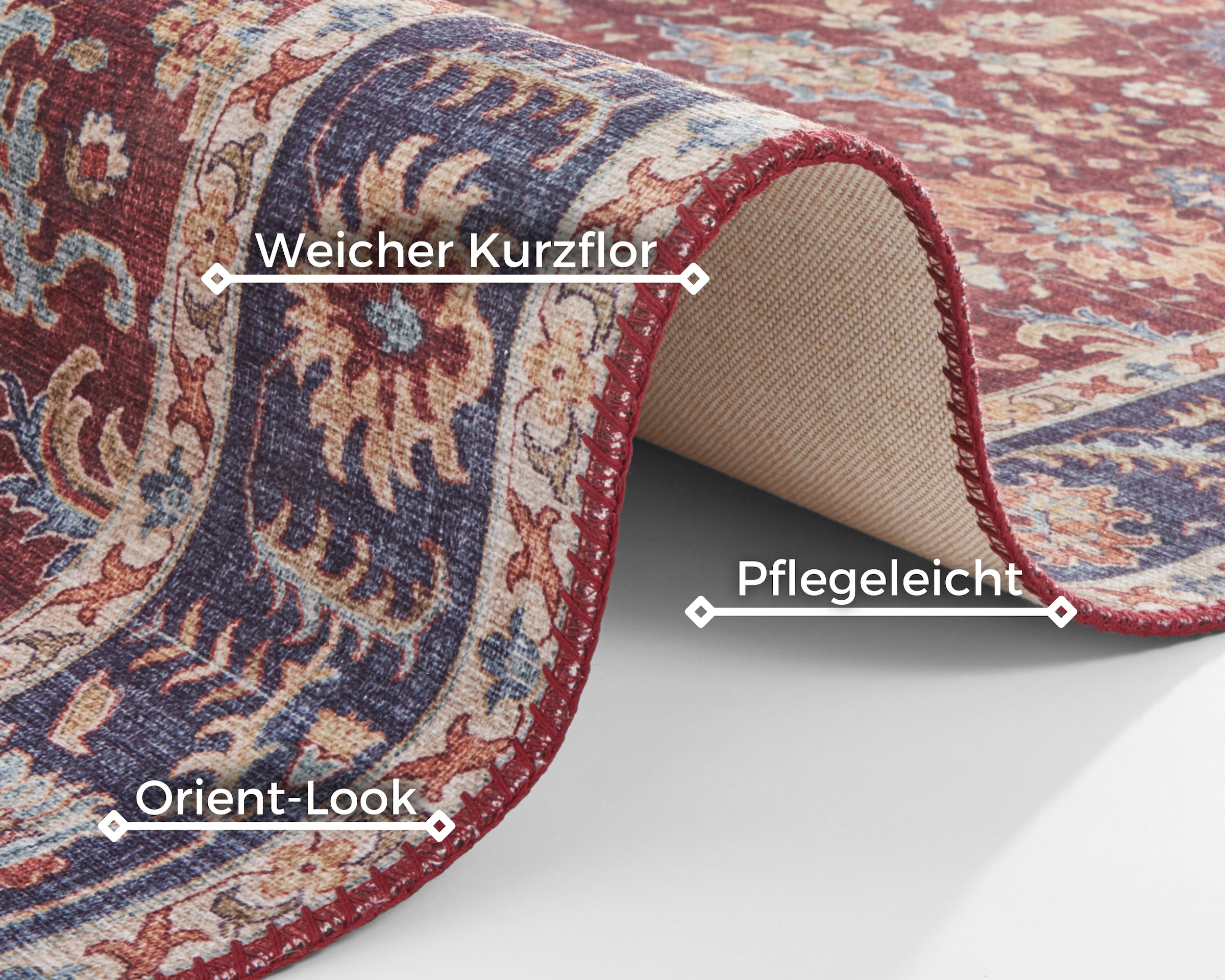 NORTHRUGS Teppich »Vivana«, rechteckig, 5 mm Höhe, Orientalisch, Läufer, Vintage, Wohnzimmer, Schlafzimmer, Esszimmer