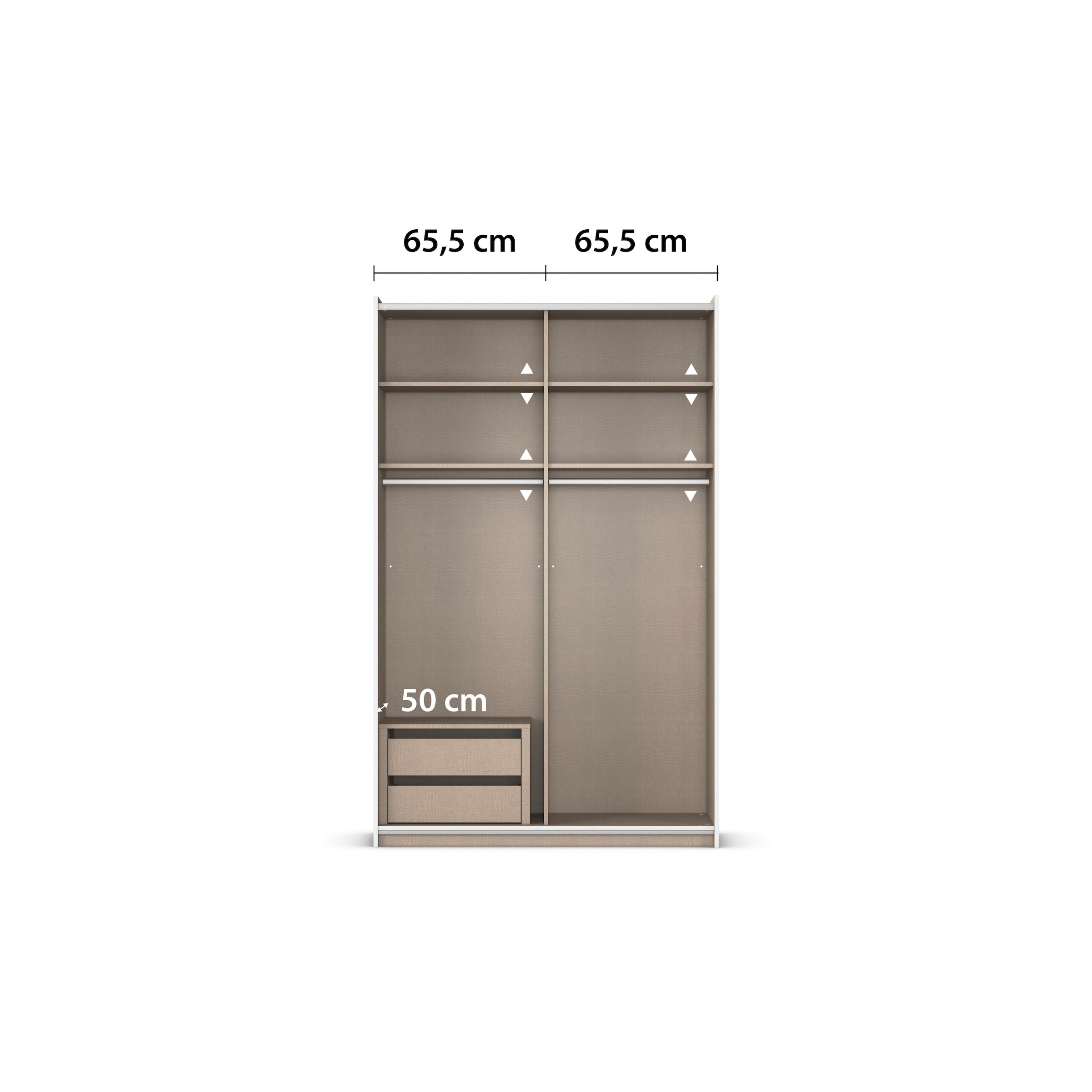 rauch Schwebetürenschrank »Kleiderschrank Schrank Garderobe Schlafzimmerschrank OXFORD«, (in 3 verschiedenen Ausstattungen BASIC/CLASSIC/PREMIUM), mit Griffleisten aus Metall, auch für kleinere Räume MADE IN GERMANY
