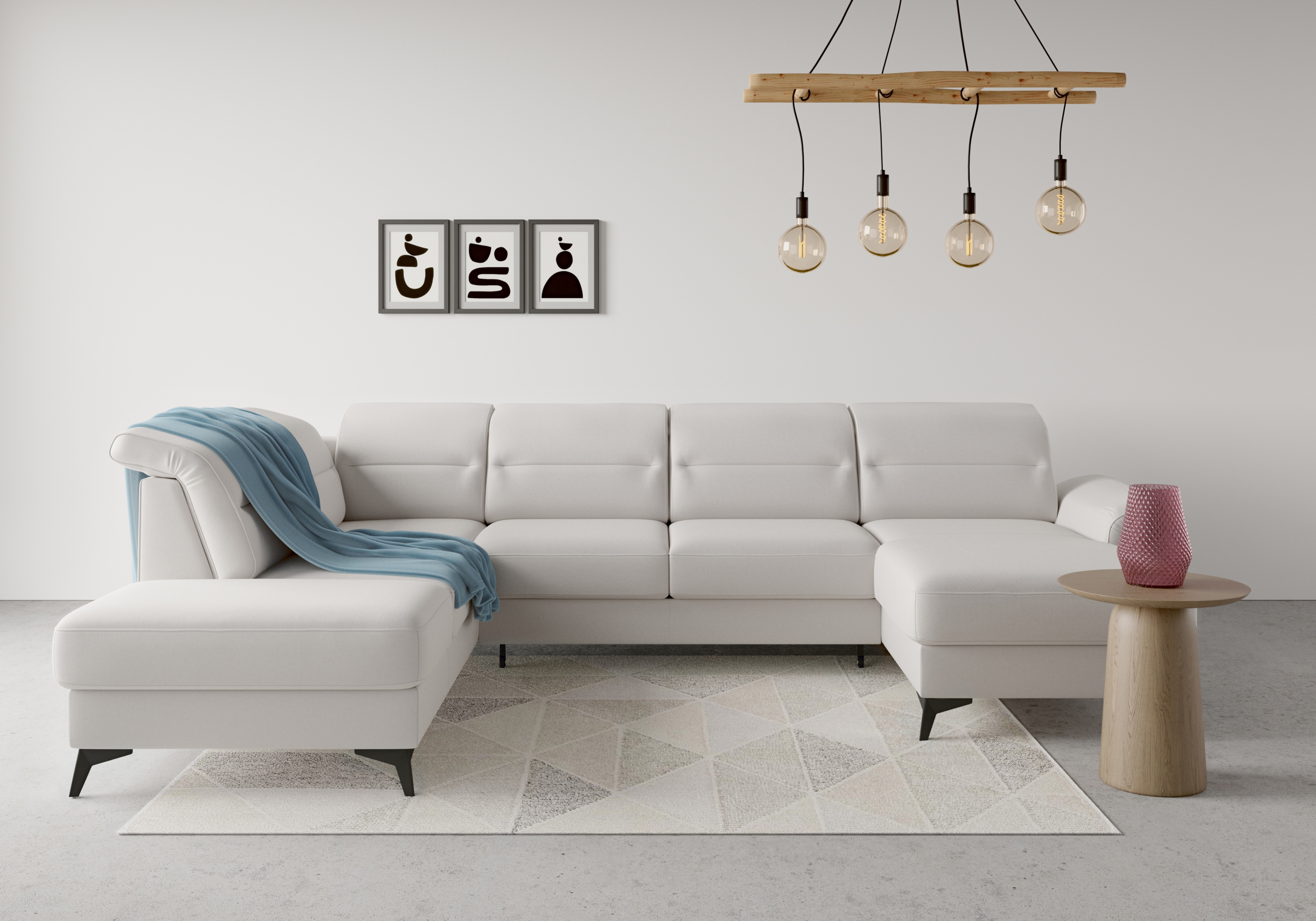 sit&more Wohnlandschaft "Sinatra U-Form" optional mit Kopfteilverstellung und Armteilfunktion, Metallfüße