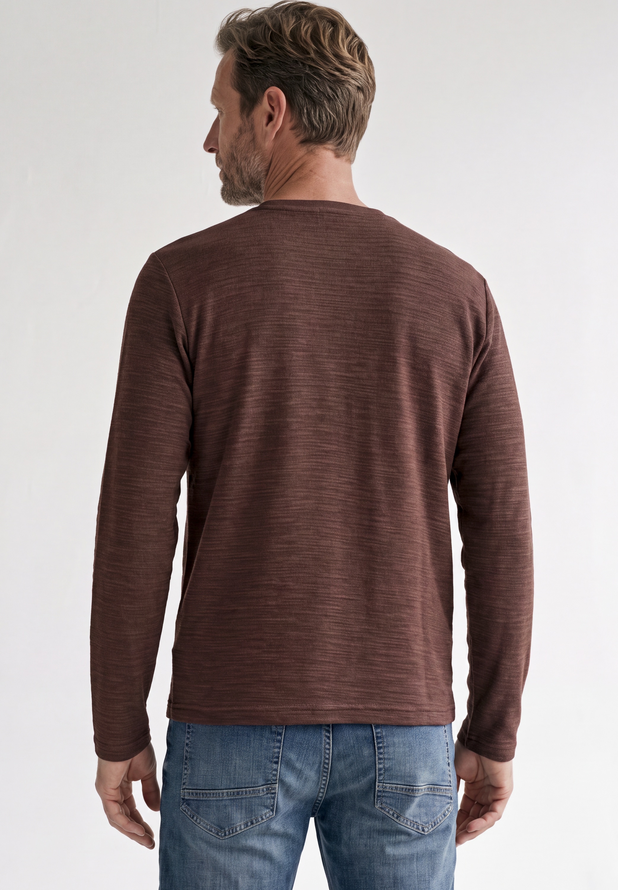 STREET ONE MEN Langarmshirt im soften Baumwoll-Mix