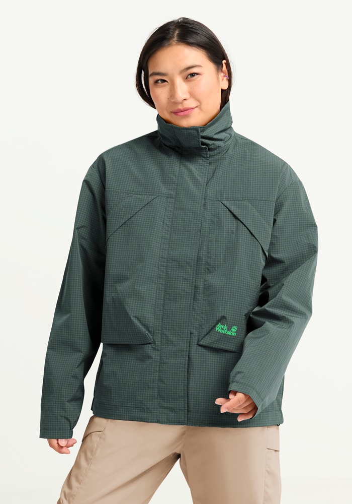 Jack Wolfskin Funktionsjacke »FIND THE WILD JKT W« winddicht, atmungsaktiv, Übergangsjacke, hoher Stehkragen