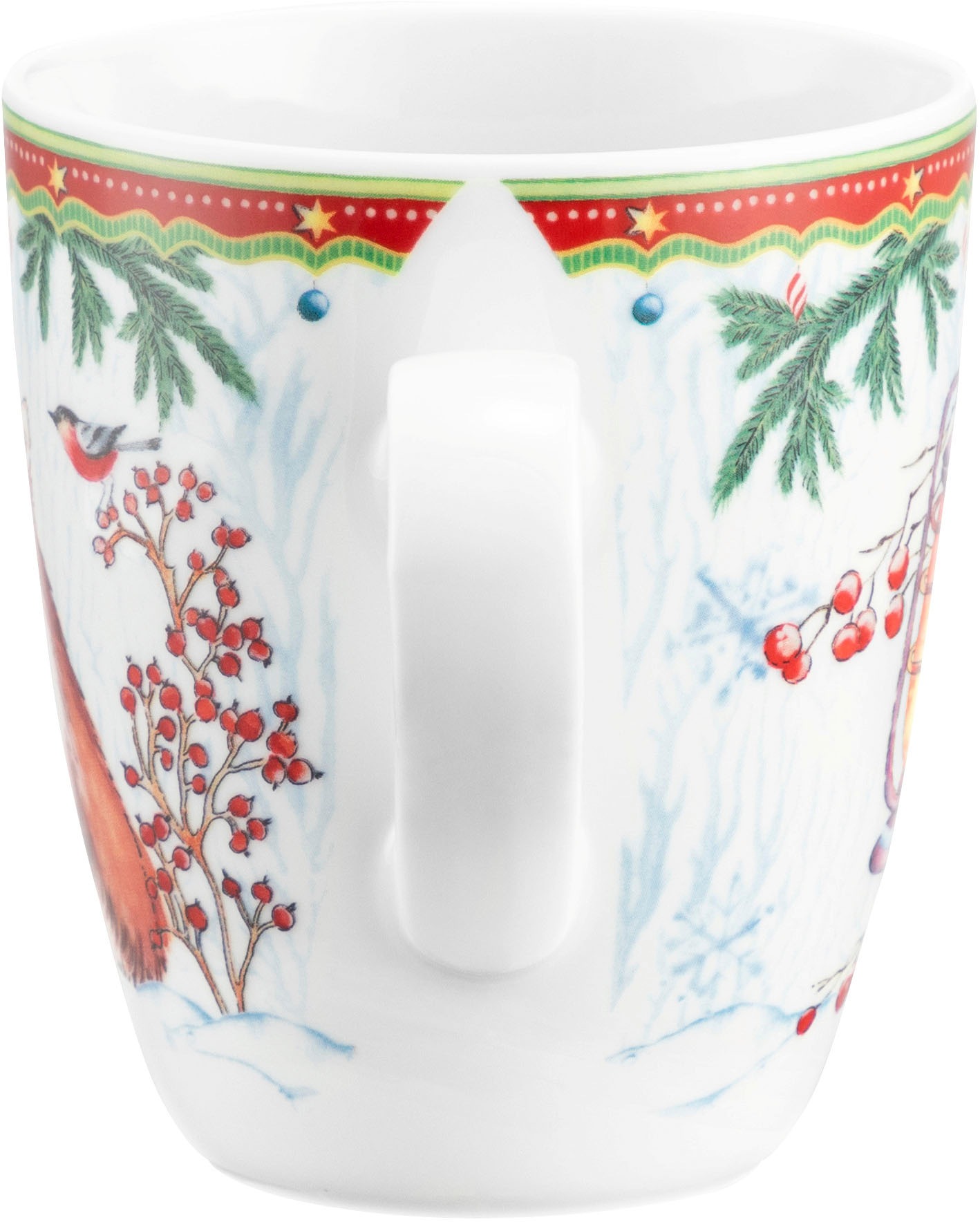 Seltmann Weiden Becher »Life - Waldtiere« Becher mit Henkel 0,40 l und weihnachtlichem Dekor