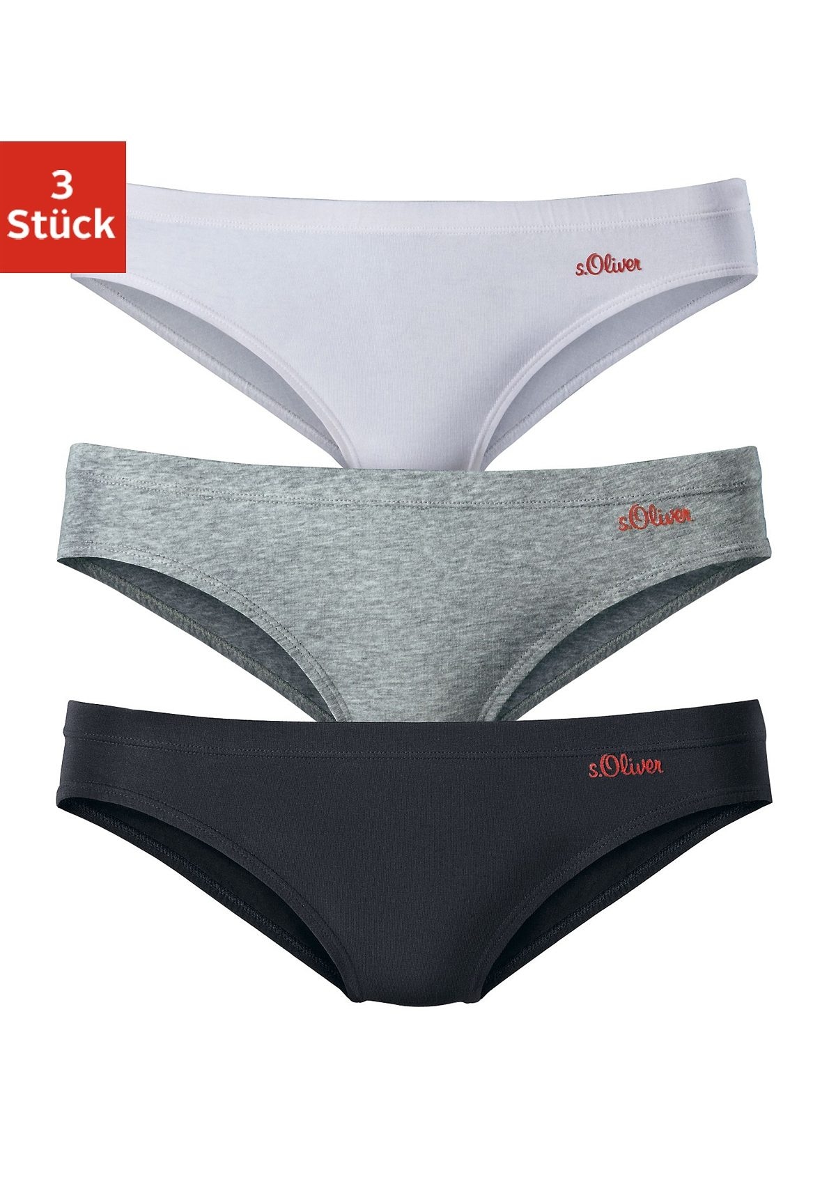 s.Oliver Bikinislip, (Packung, 3 St.), kaufen BAUR | online aus elastischer Baumwoll-Qualität