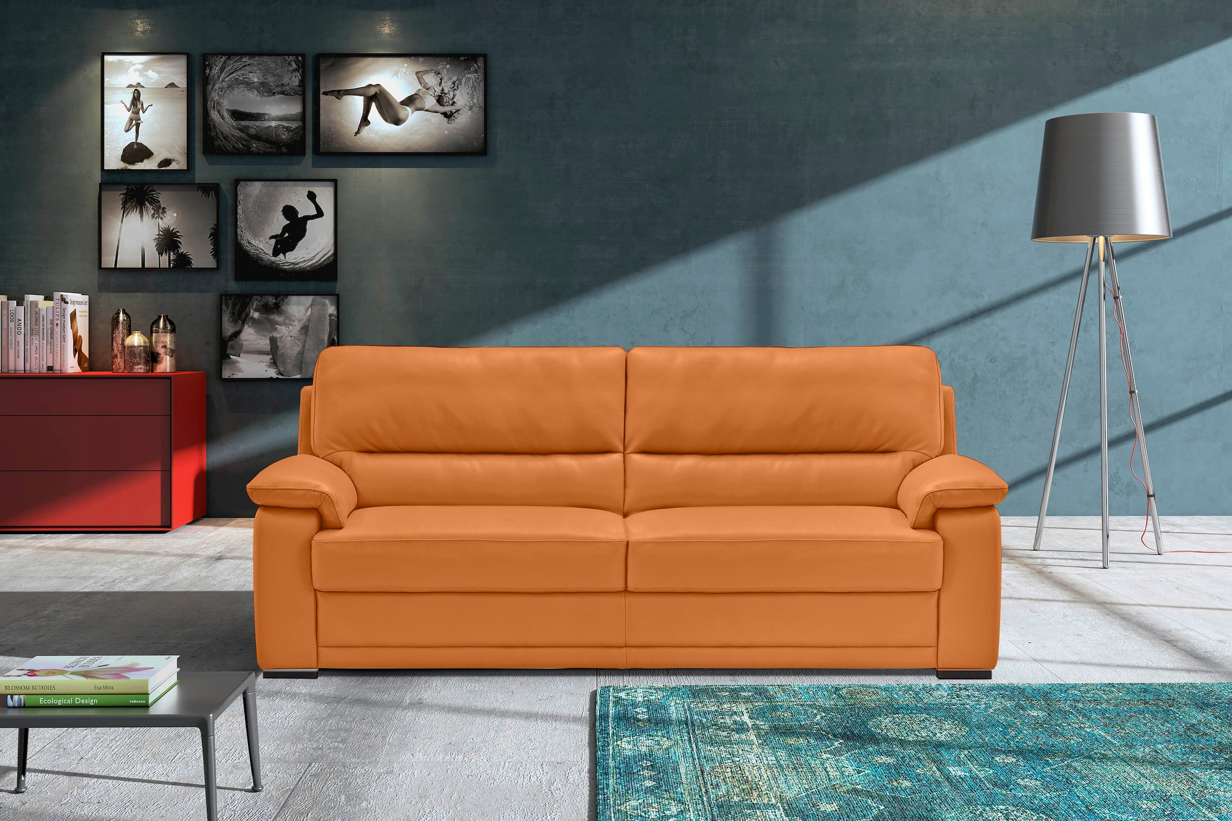 2,5-Sitzer »Doris, modernes Designersofa, Ledersofa mit erstklassiger Sitzqualität«,...