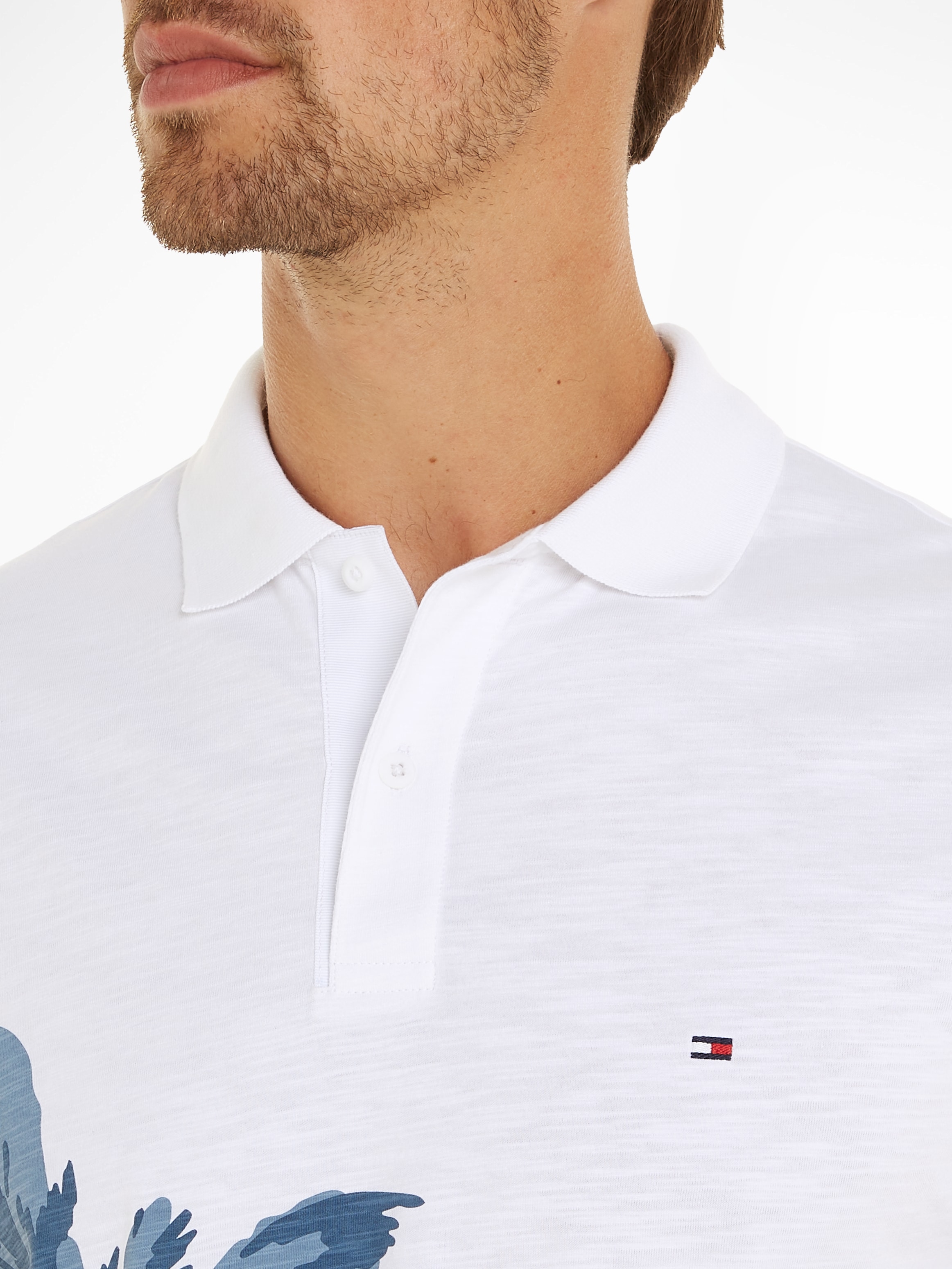 Tommy Hilfiger Poloshirt »PALM PLACEMENT PRINT REG POLO« kontrastreicher Palmenprint